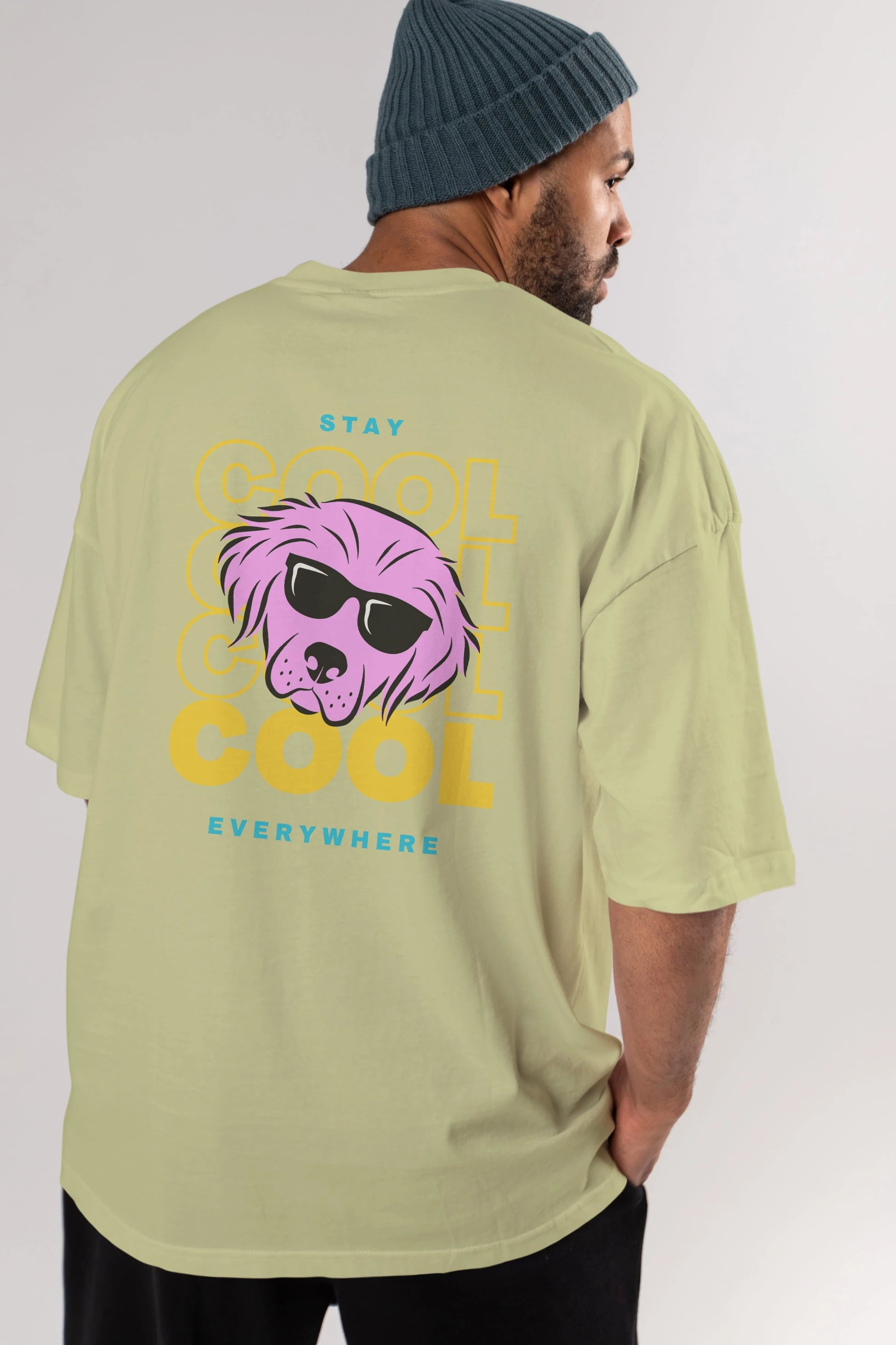 Cool Dog 2 Arka Baskılı Oversize t-shirt Erkek Kadın Unisex