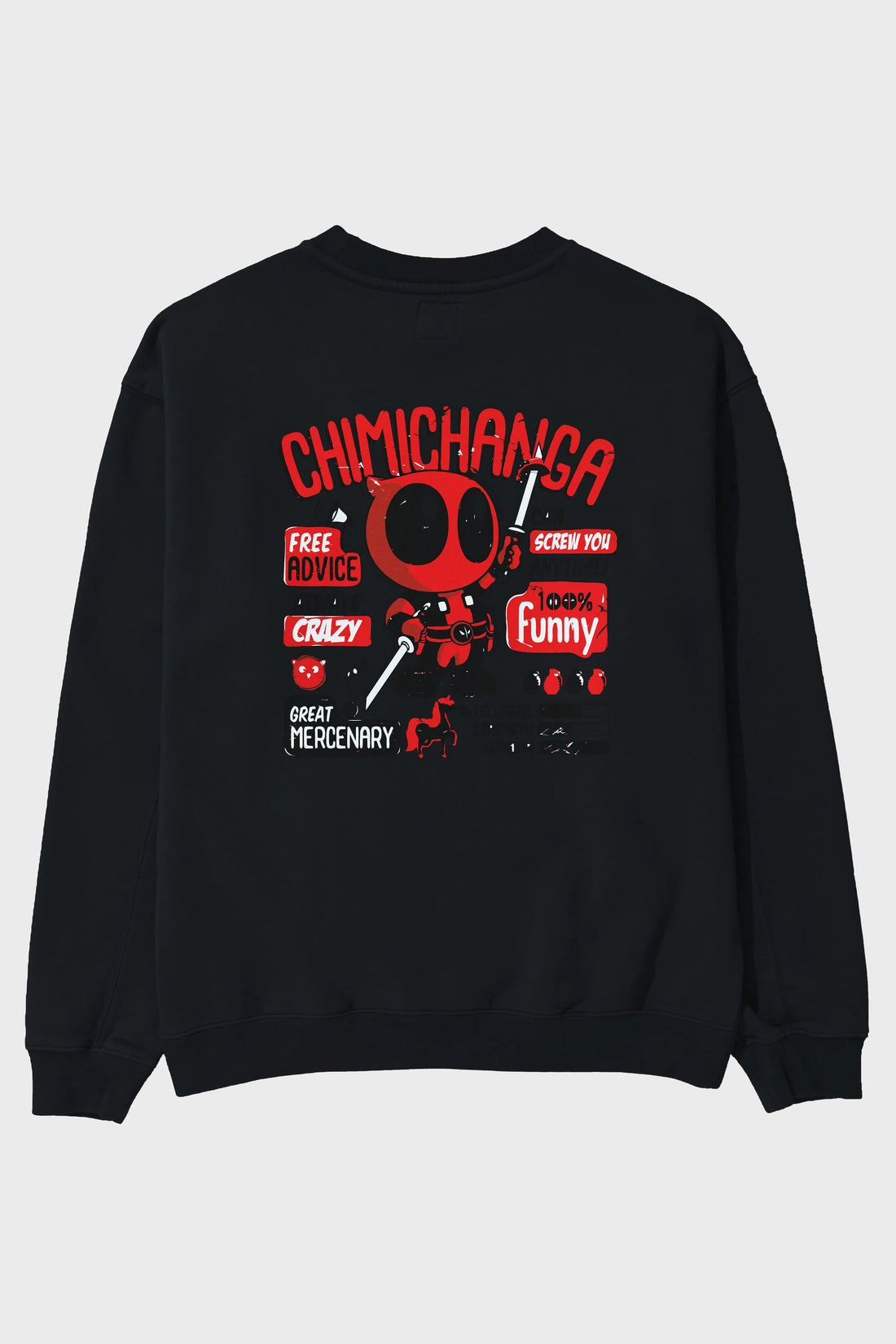 Deadpool (9) Arka Baskılı Oversize Sweatshirt Erkek Kadın Unisex