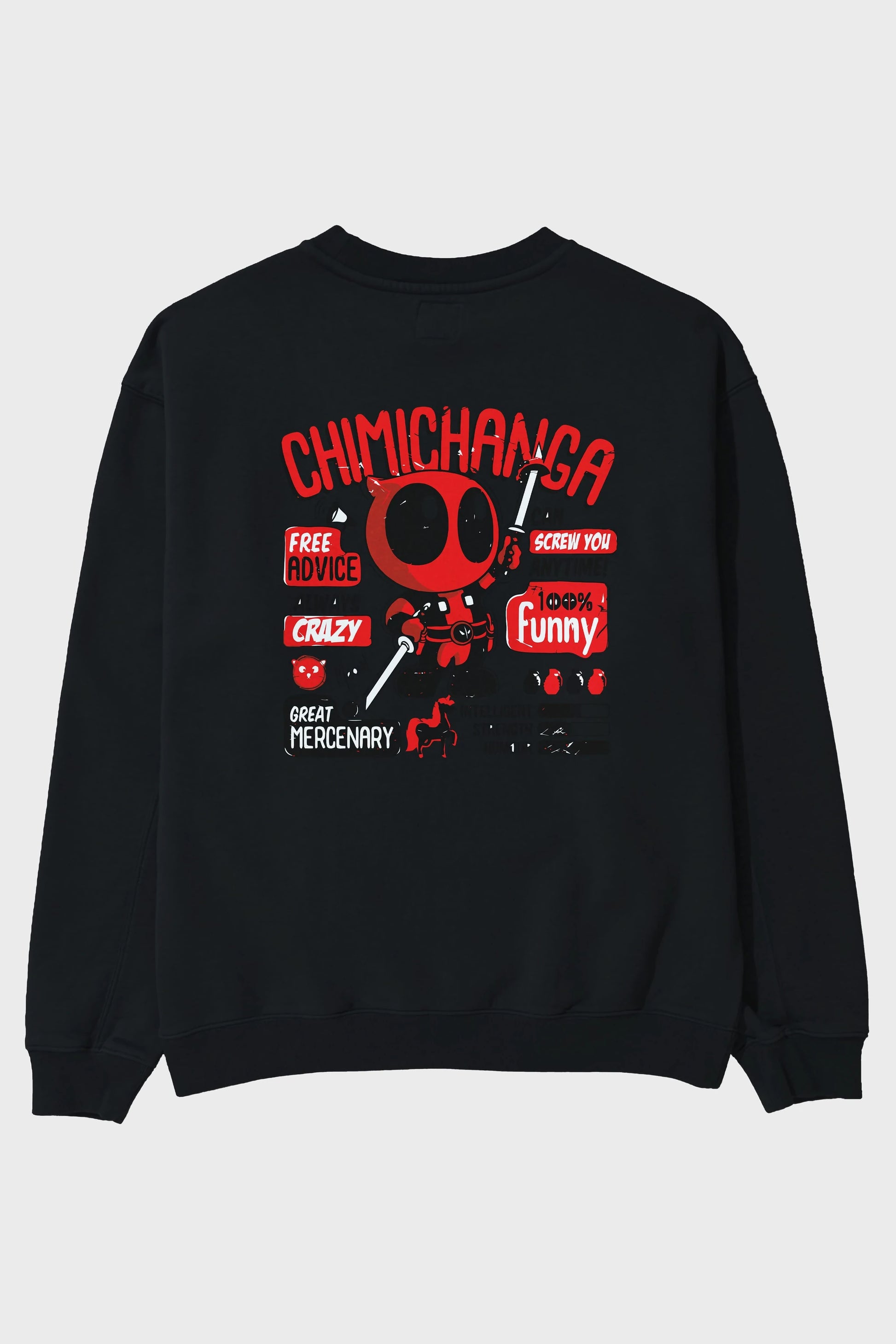 Deadpool (9) Arka Baskılı Oversize Sweatshirt Erkek Kadın Unisex