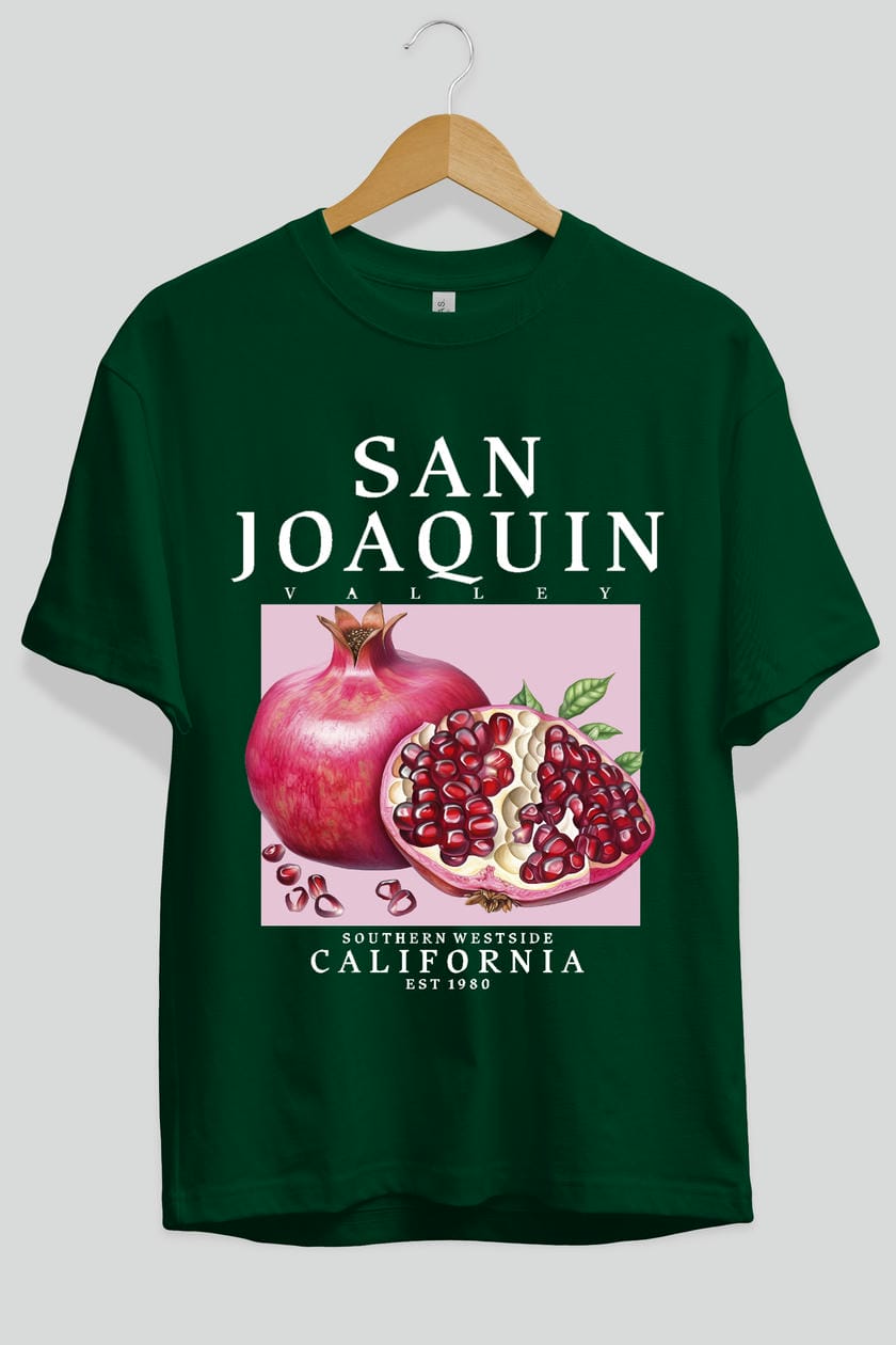 San Joaquin Nar Ön Baskılı Oversize t-shirt Erkek Kadın Pamuk Bisiklet Yaka tişort
