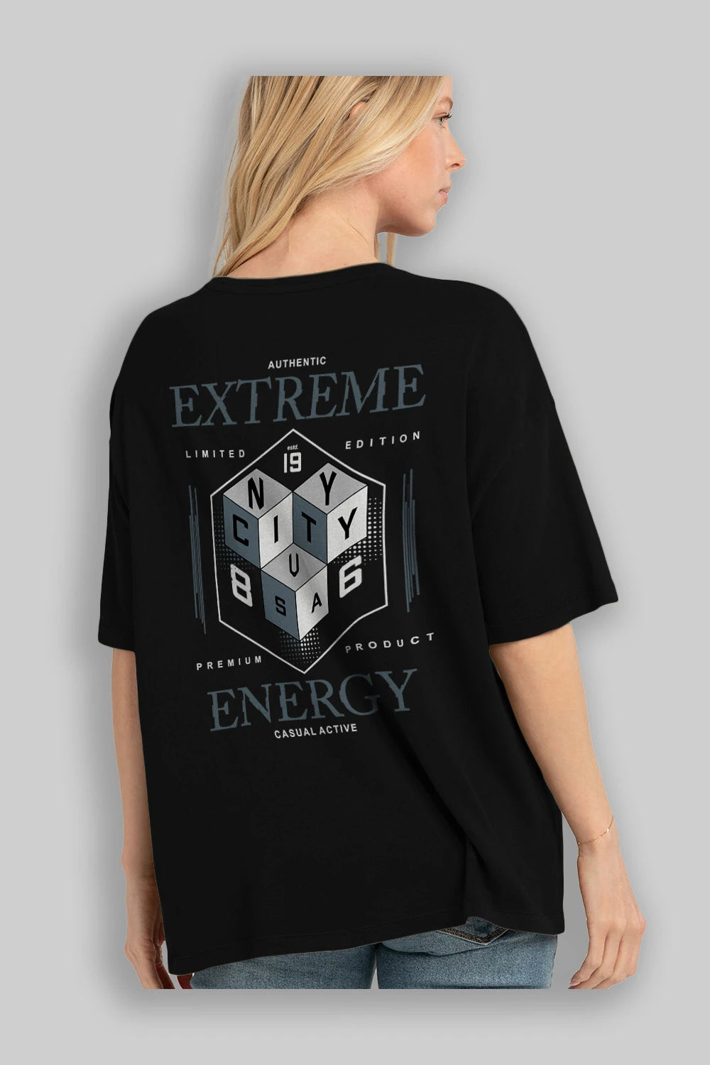 Extreme Energy Arka Baskılı Oversize t-shirt Erkek Kadın Unisex