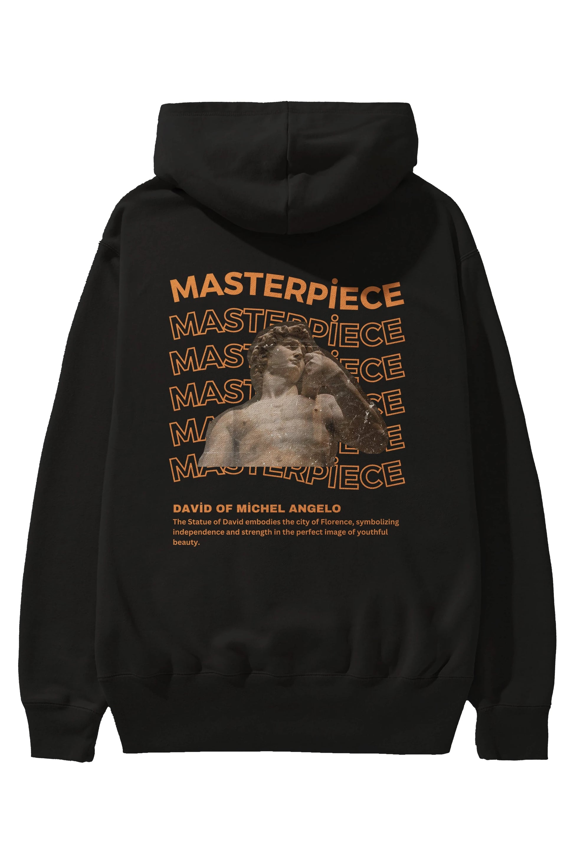 Masterpiece Yazılı Arka Baskılı Oversize Hoodie Kapüşonlu Sweatshirt Erkek Kadın Unisex