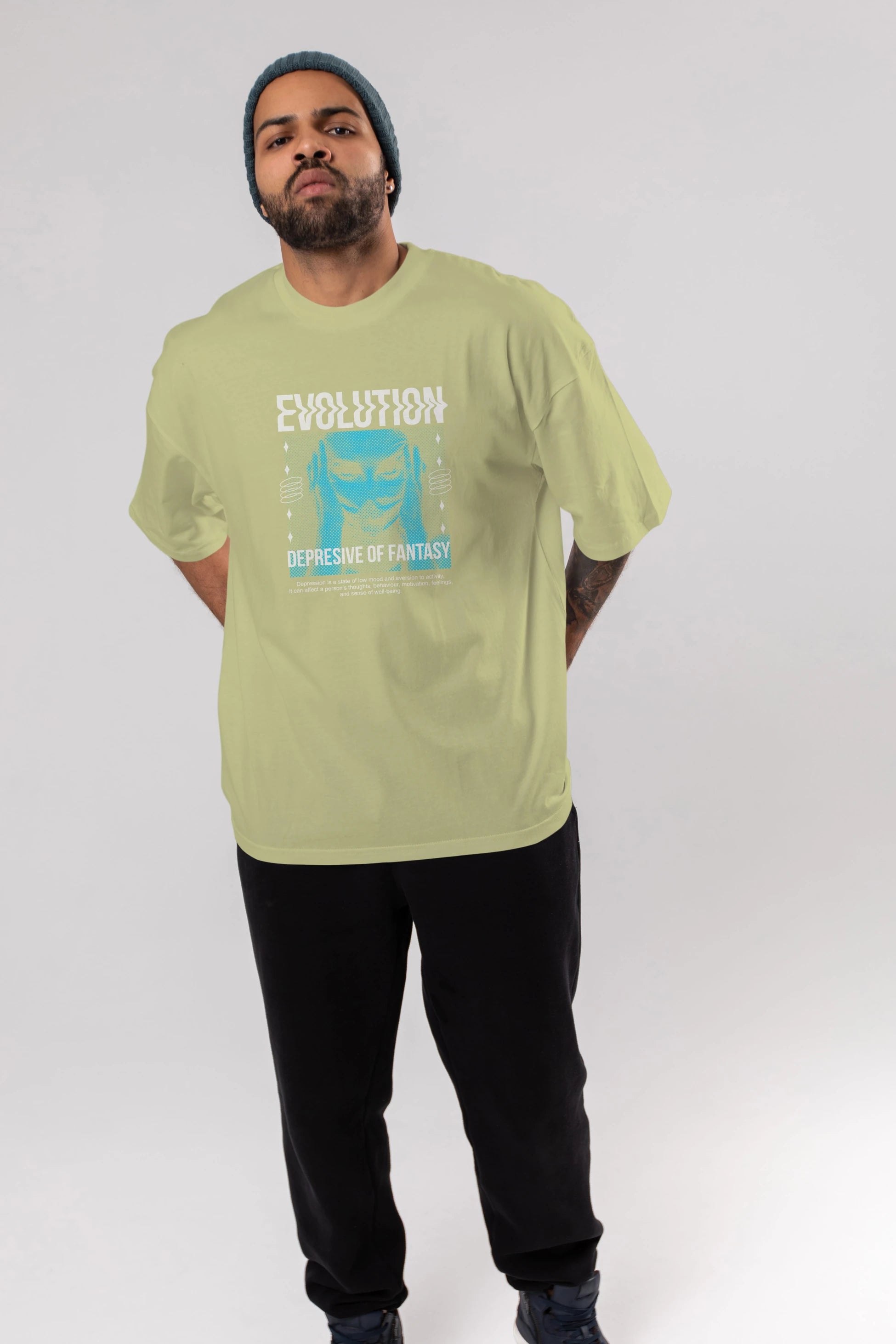 Evolution Ön Baskılı Oversize t-shirt Erkek Kadın Unisex