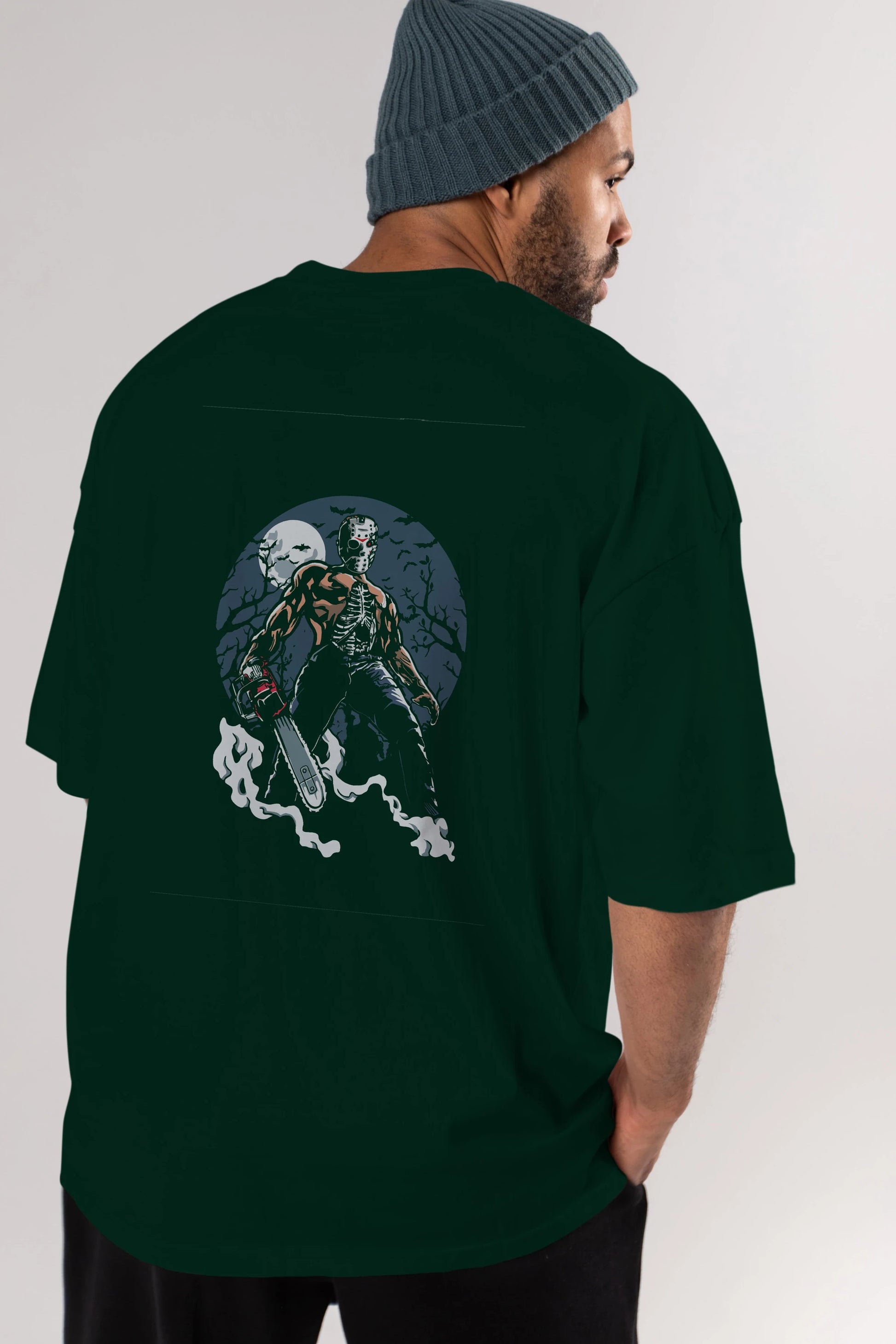 Evil Killer Arka Baskılı Oversize t-shirt Erkek Kadın Unisex %100 Pamuk