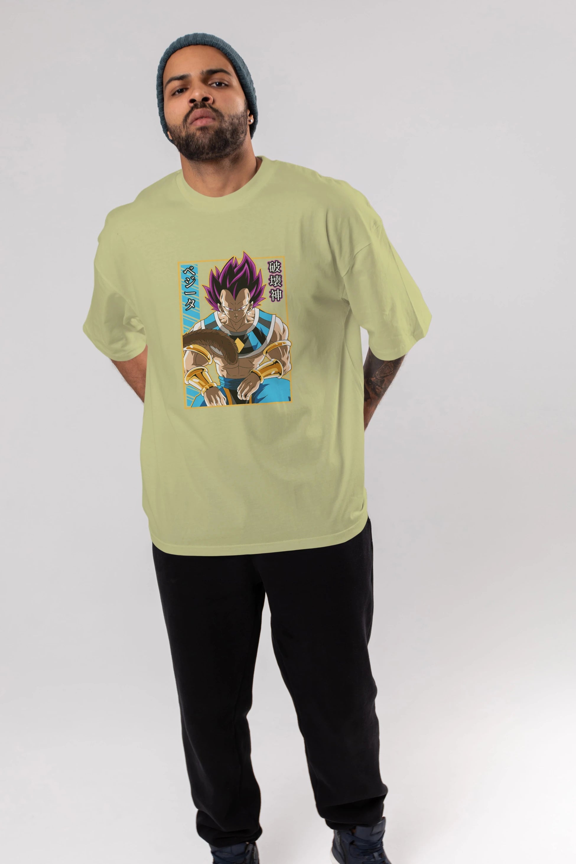 DragonBall VegetaHakaishin Anime Ön Baskılı Oversize t-shirt %100 pamuk Erkek Kadın Unisex