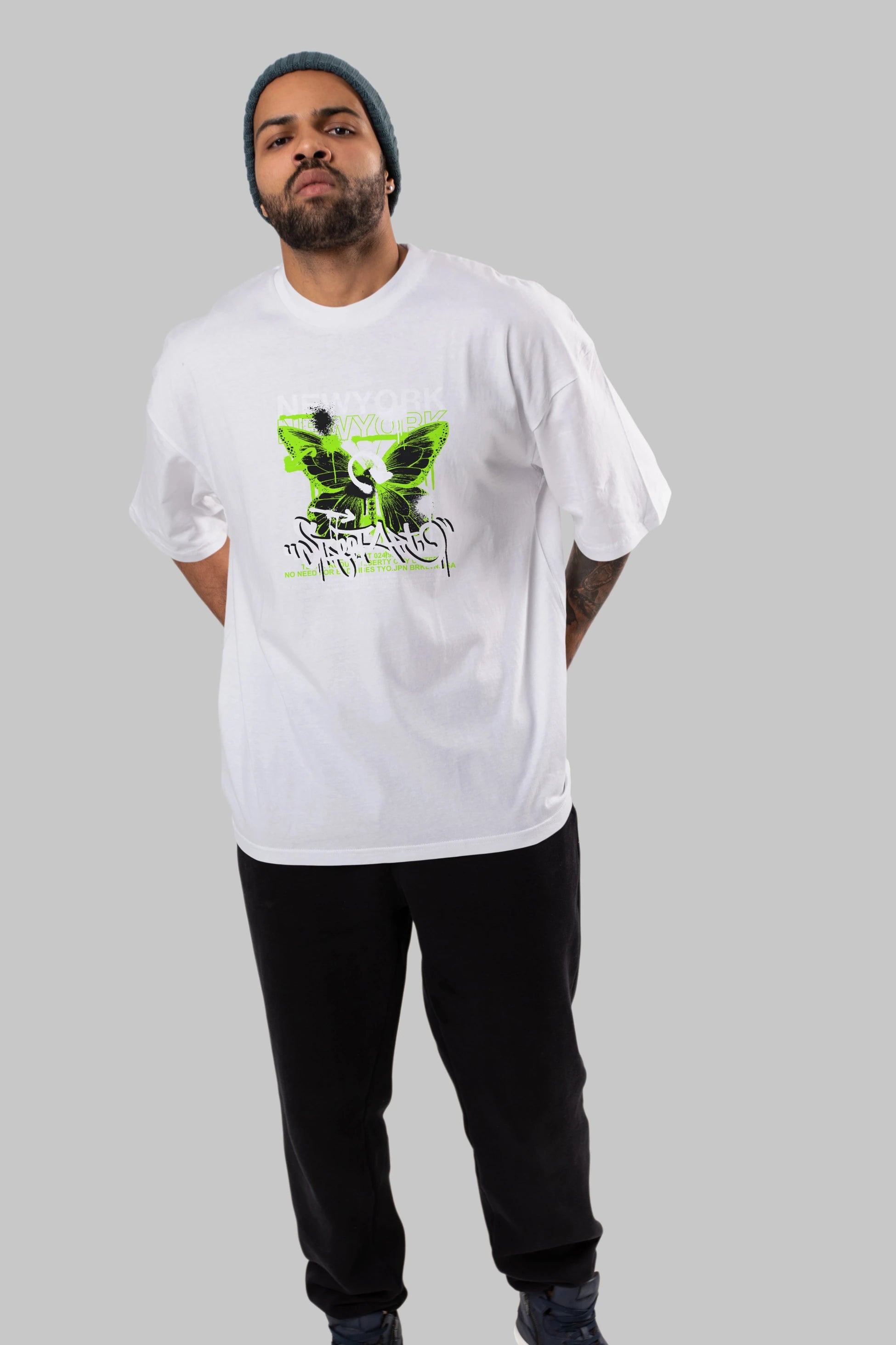 New York Street Style Ön Baskılı Oversize t-shirt Erkek Kadın Unisex