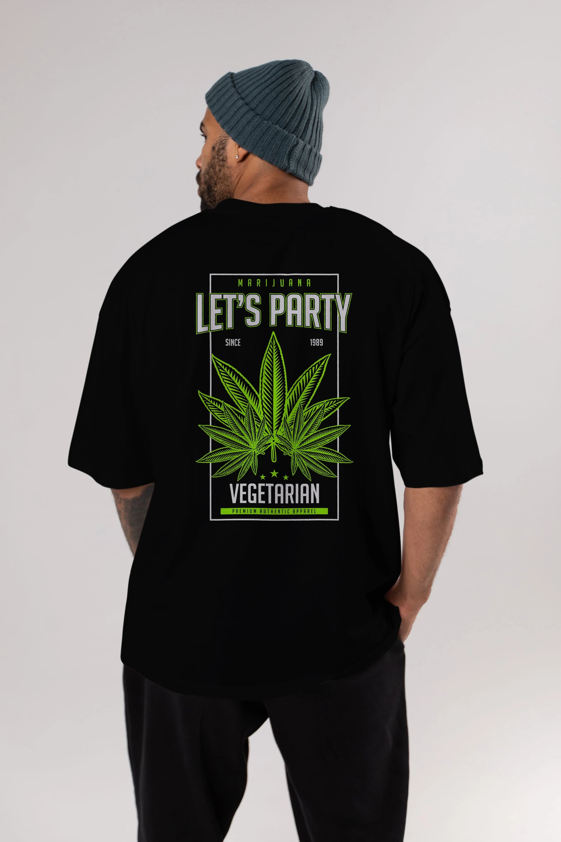 Lets Party Arka Baskılı Oversize t-shirt Erkek Kadın Unisex