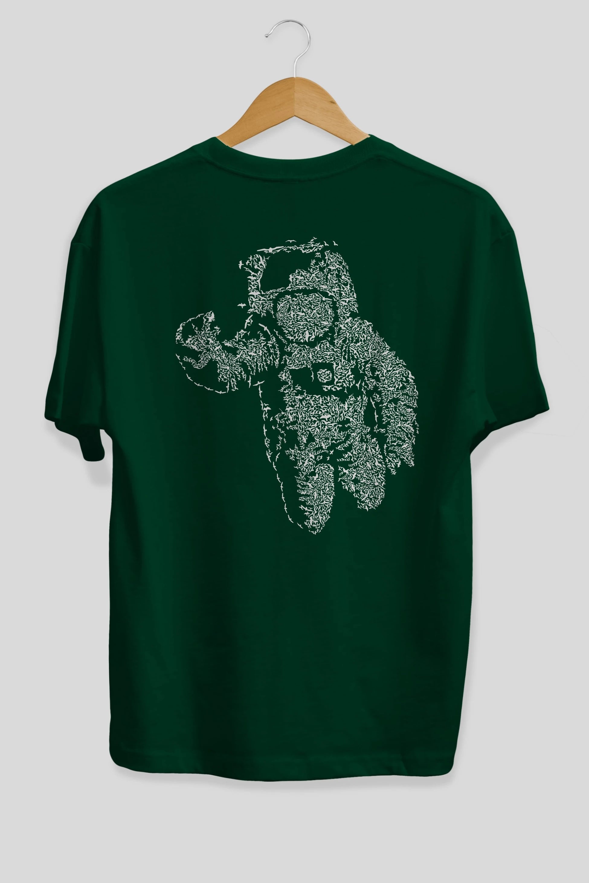 Flying Astronaut Arka Baskılı Oversize t-shirt %100 pamuk Erkek Kadın Unisex