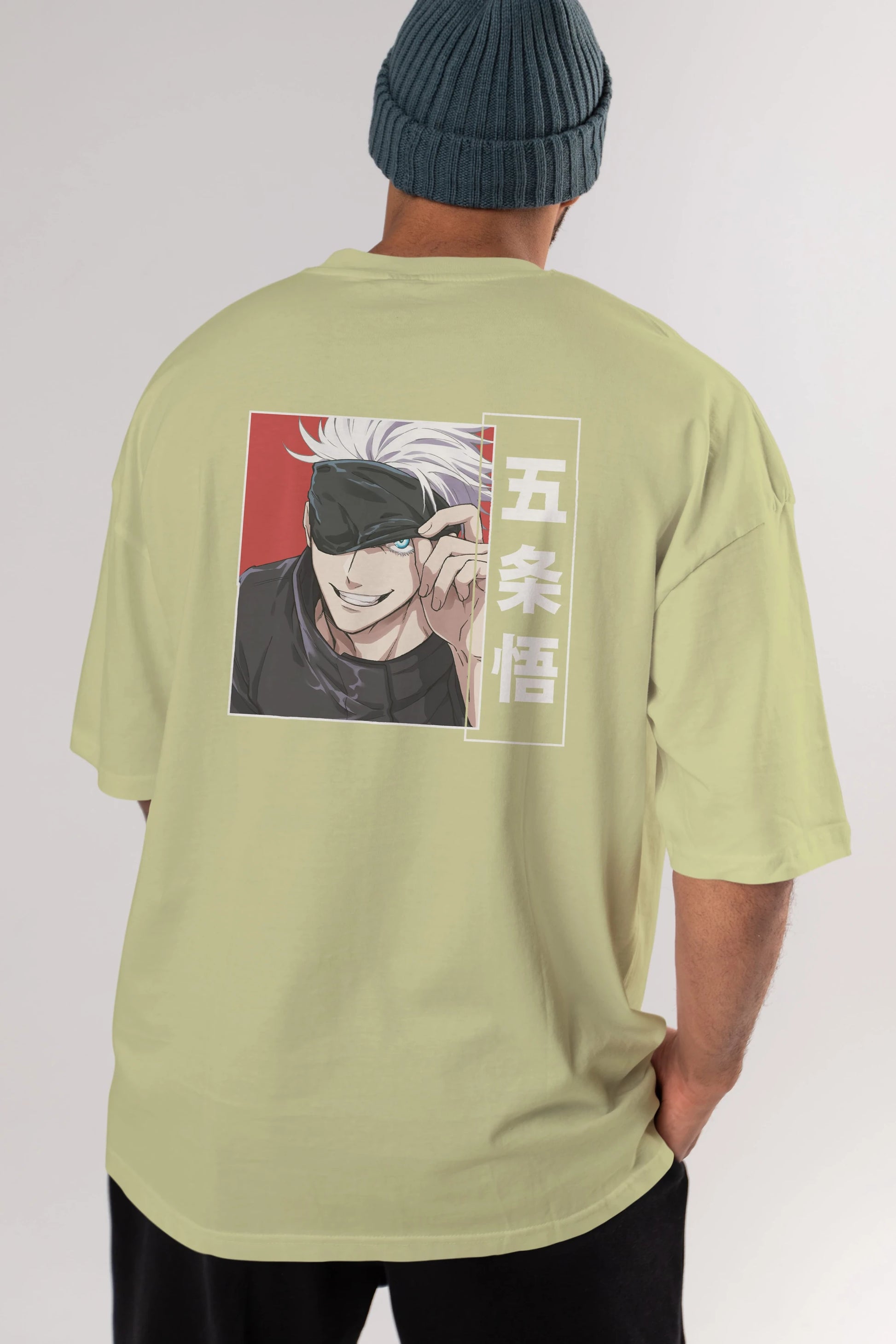 JUJUTSU KAISEN Anime Arka Baskılı Oversize t-shirt Erkek Kadın Unisex