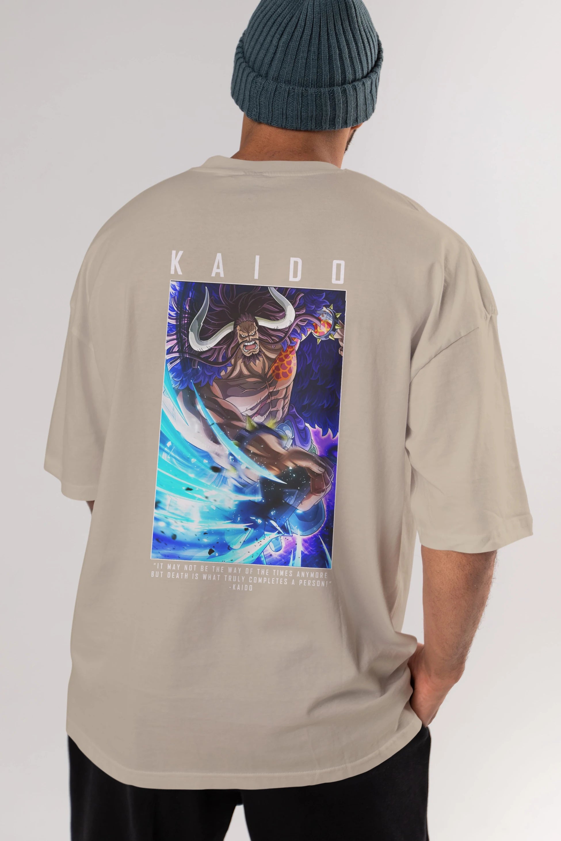 Kaido 2 Anime Arka Baskılı Oversize t-shirt Erkek Kadın Unisex %100 pamuk tişort