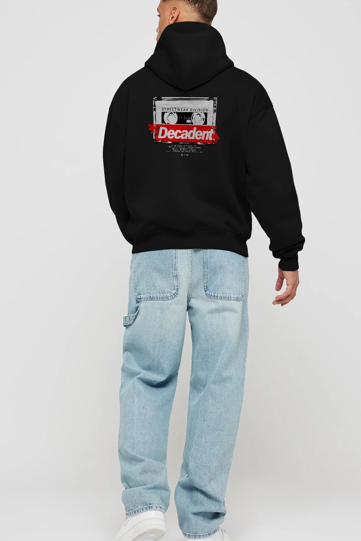 Decadent Arka Baskılı Hoodie Oversize Kapüşonlu Sweatshirt Erkek Kadın Unisex