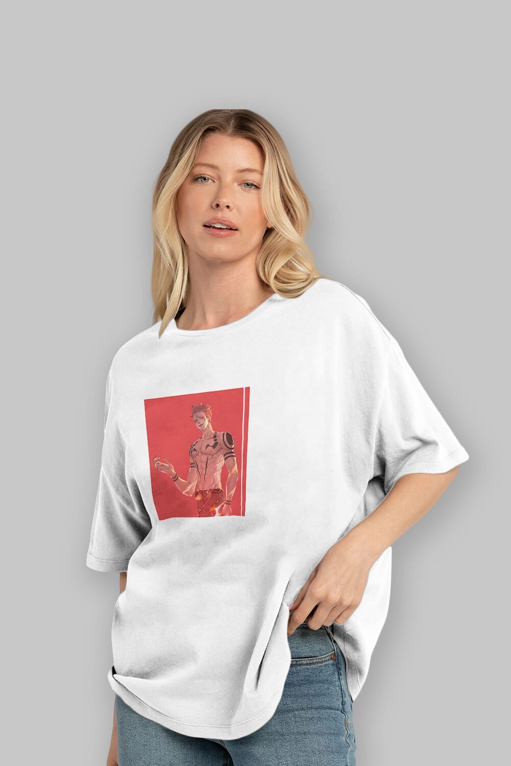 Sukuna Ryoumen 3 Anime Ön Baskılı Oversize t-shirt %100 pamuk Erkek Kadın Unisex