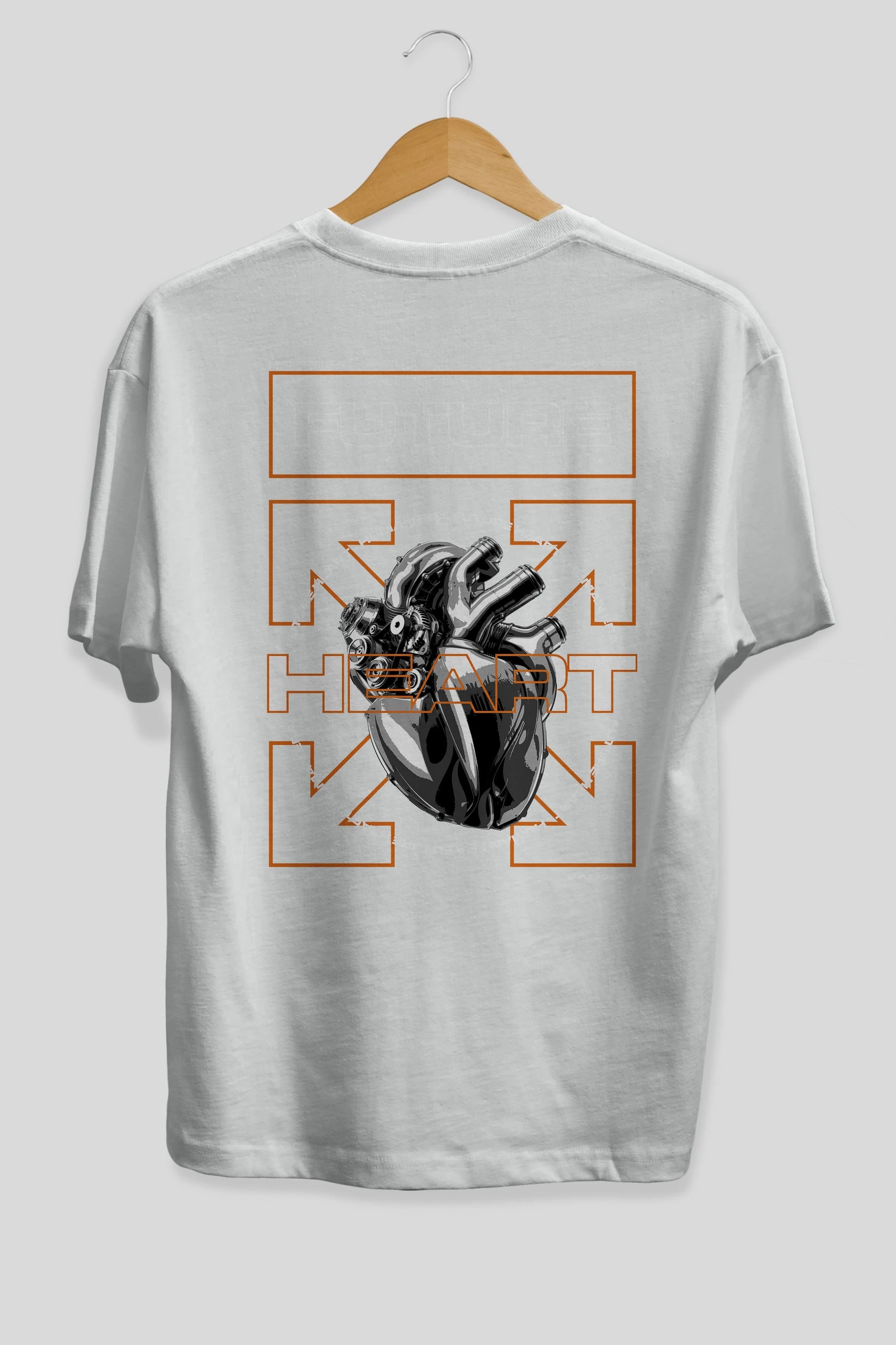 Future Heart Arka Baskılı Oversize t-shirt Erkek Kadın Unisex