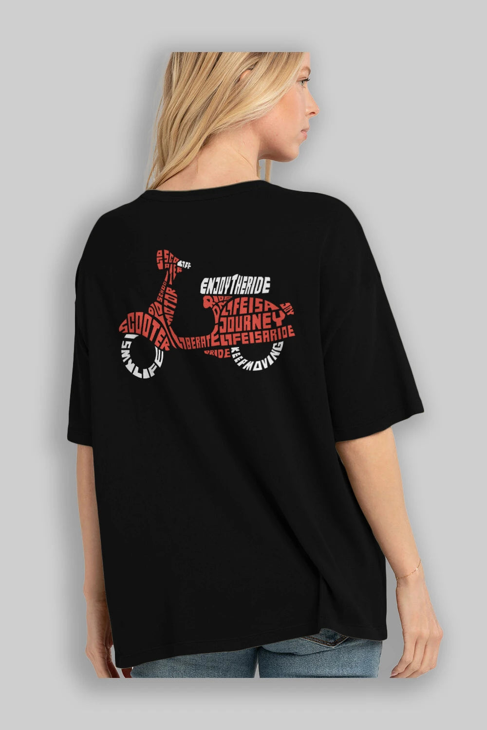 Enjoy The Ride Arka Baskılı Oversize t-shirt %100 pamuk Erkek Kadın Unisex