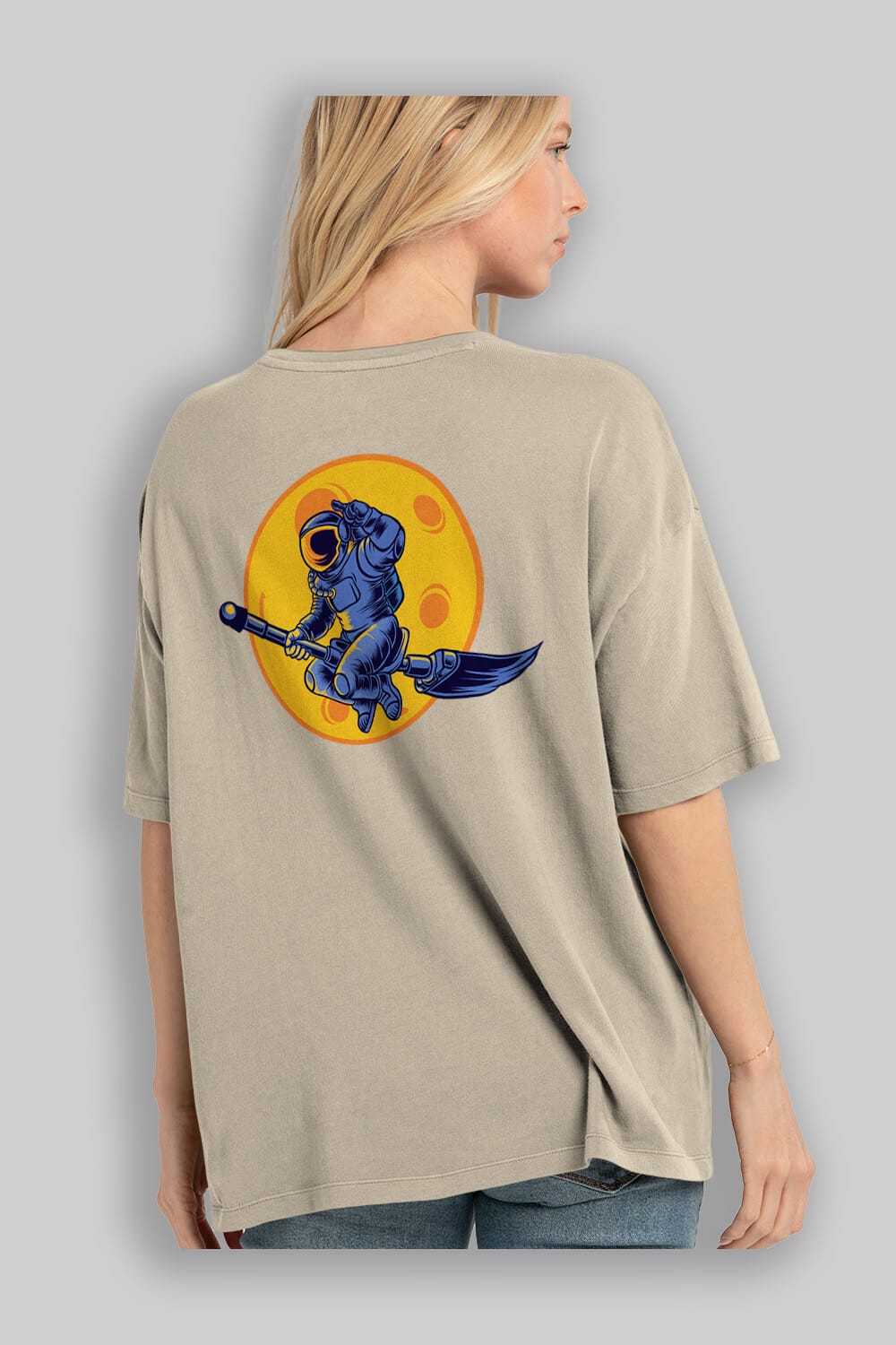 Space Witch Arka Baskılı Oversize t-shirt Erkek Kadın Unisex