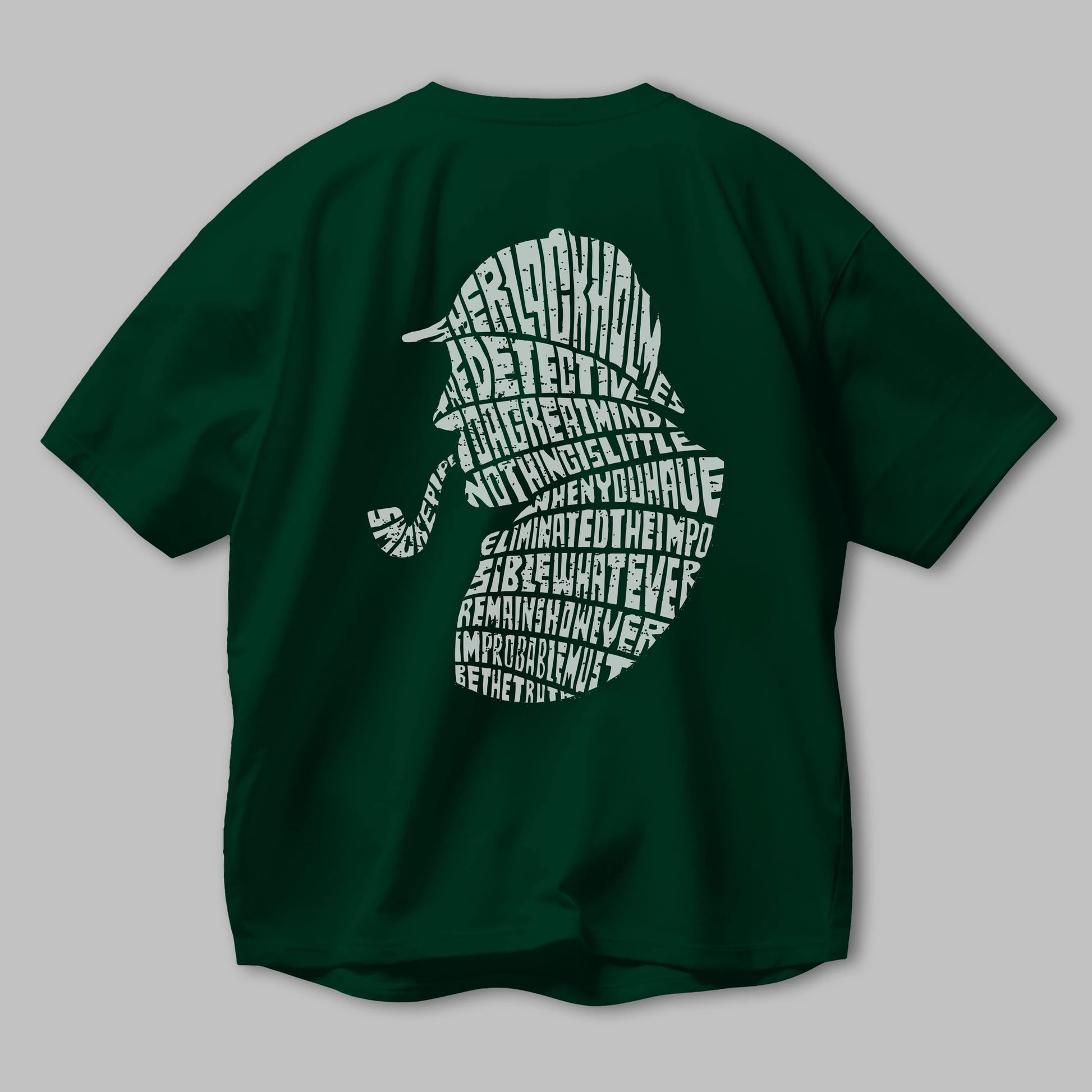 Holmes Arka Baskılı Oversize t-shirt %100 pamuk Erkek Kadın Unisex