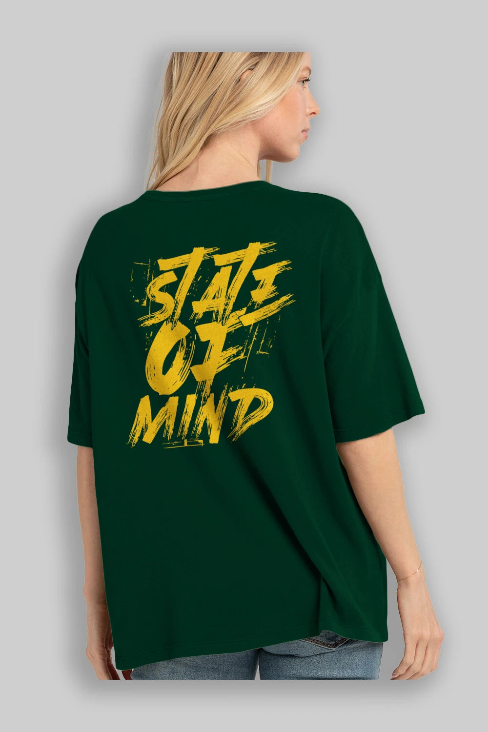 State on Mind Arka Baskılı Oversize t-shirt Erkek Kadın Unisex