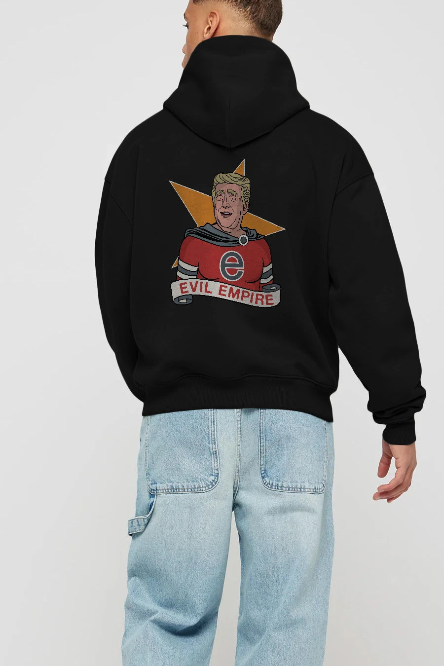 Evil Empire Trump Arka Baskılı Hoodie Oversize Kapüşonlu Sweatshirt Erkek Kadın Unisex