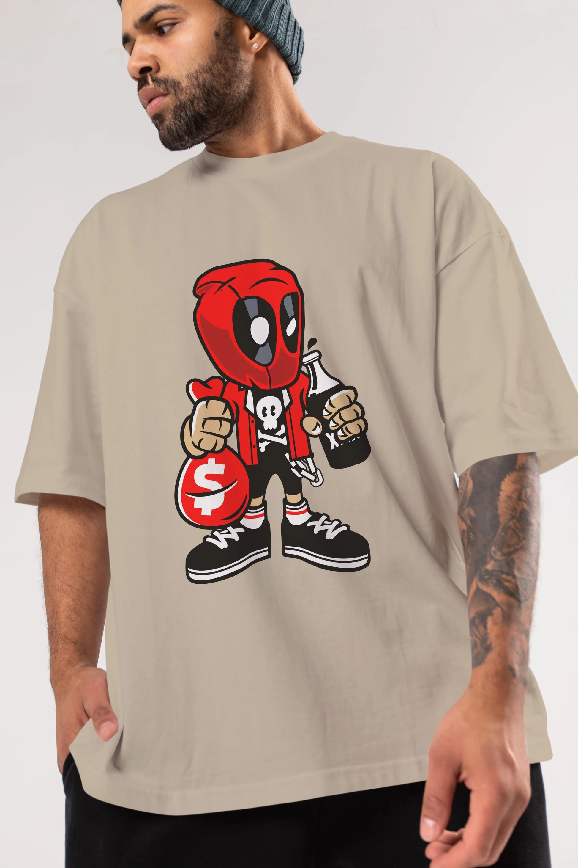 Deadpool (20) Ön Baskılı Oversize t-shirt Erkek Kadın Unisex %100 Pamuk Bisiklet Yaka tişort