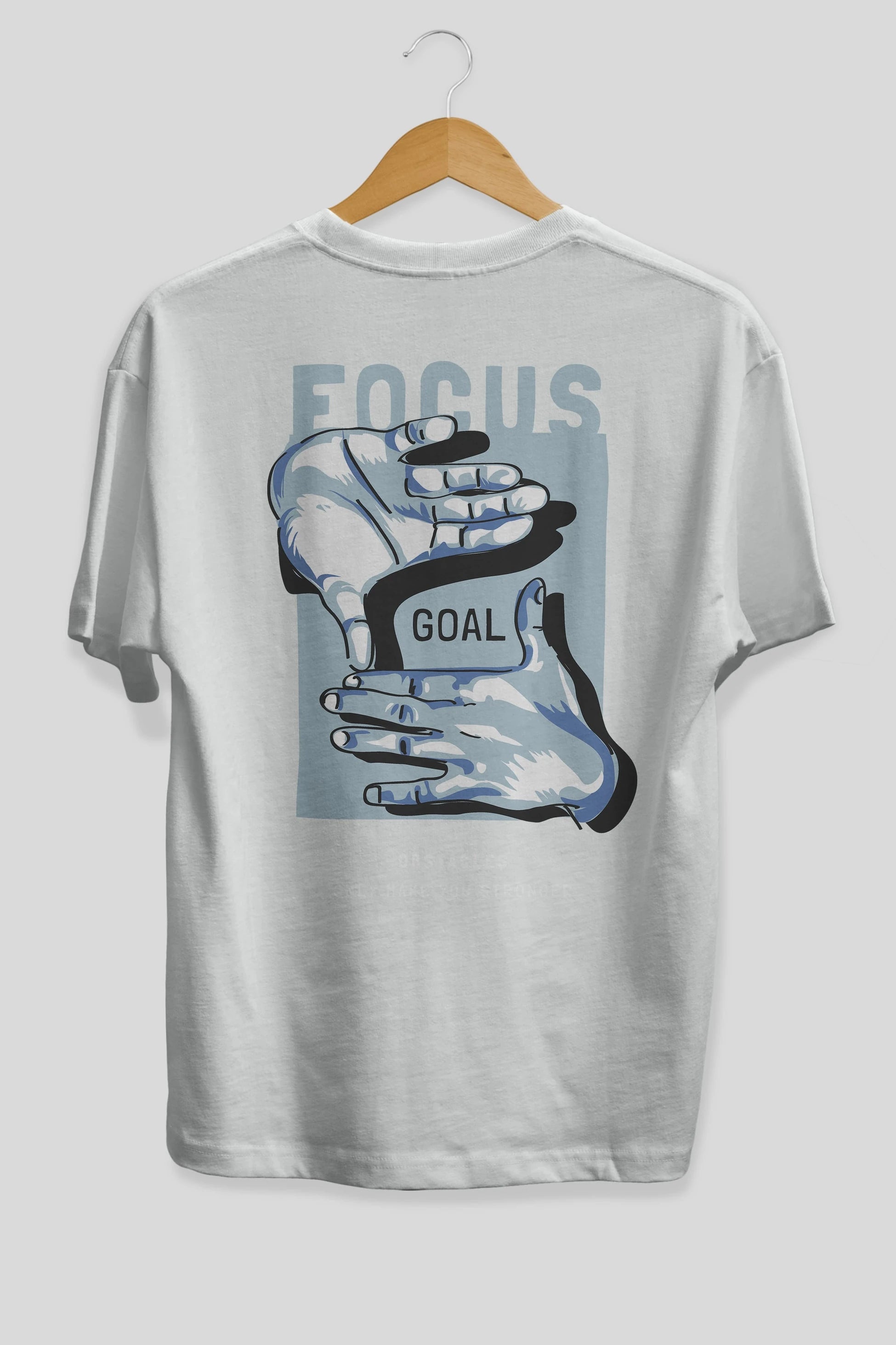 Focus Goal Arka Baskılı Oversize t-shirt Erkek Kadın Unisex