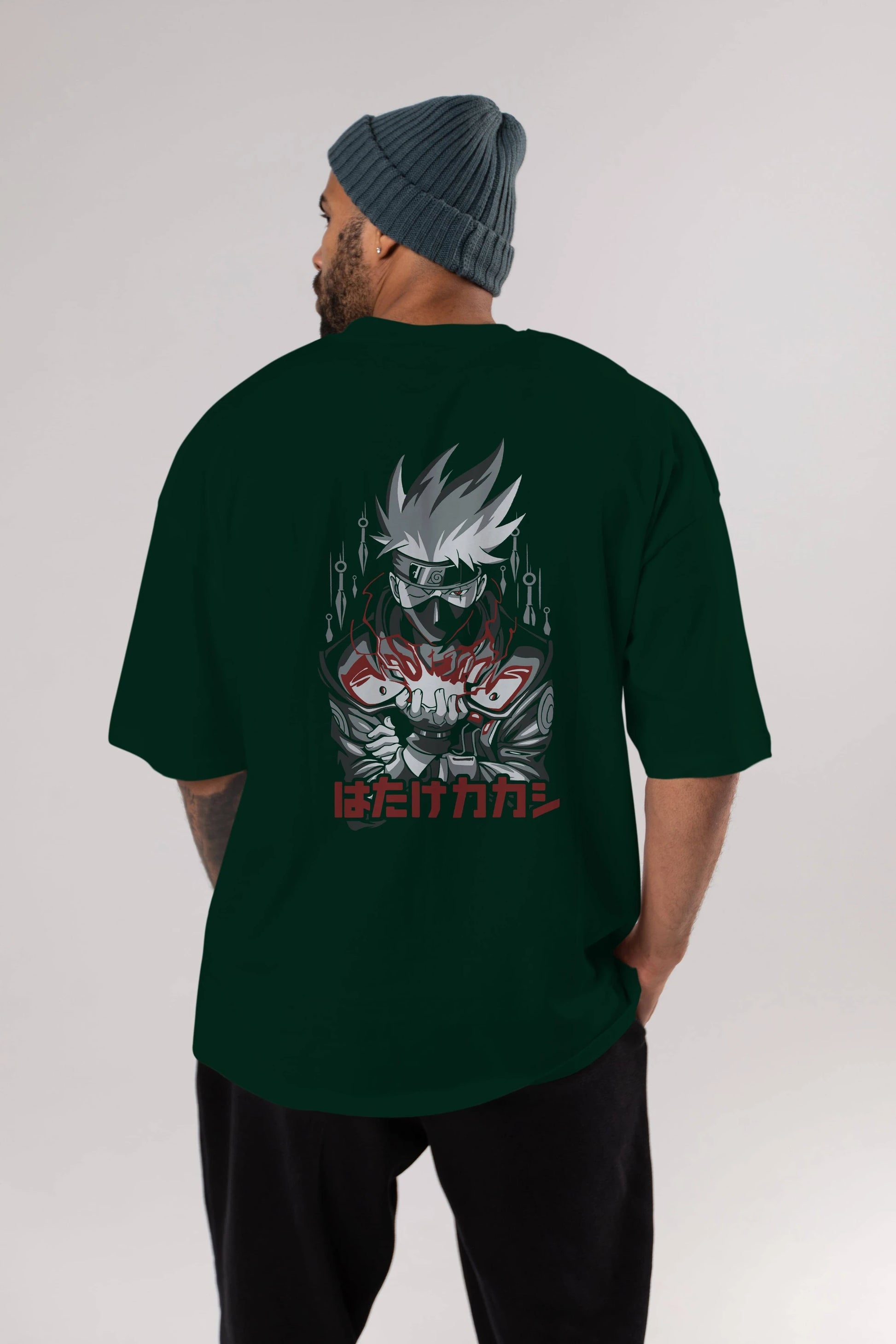 KAKASHI HATAKE NARUTO 1 Anime Arka Baskılı Oversize t-shirt Erkek Kadın Unisex