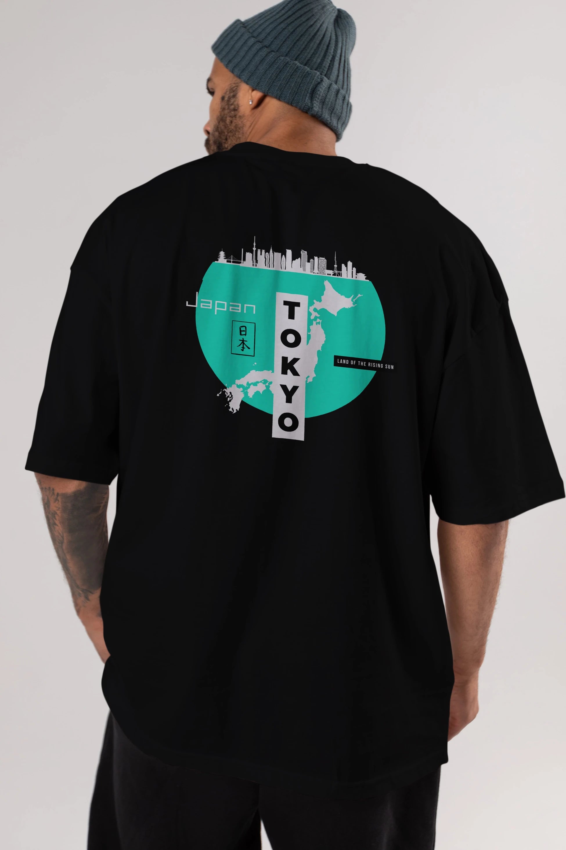 Japan Tokyo Arka Baskılı Oversize t-shirt Erkek Kadın Unisex