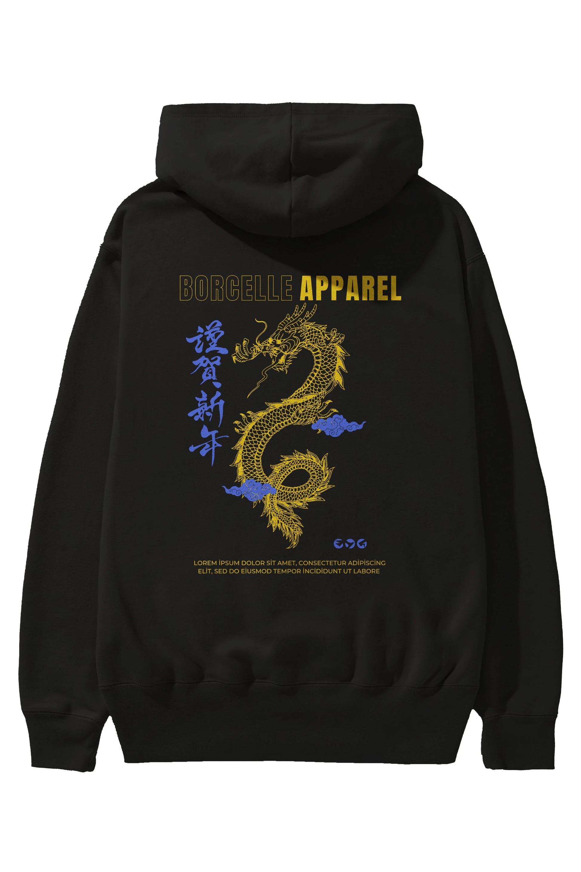 Borcelle Apparel Yazılı Arka Baskılı Oversize Hoodie Kapüşonlu Sweatshirt Erkek Kadın Unisex