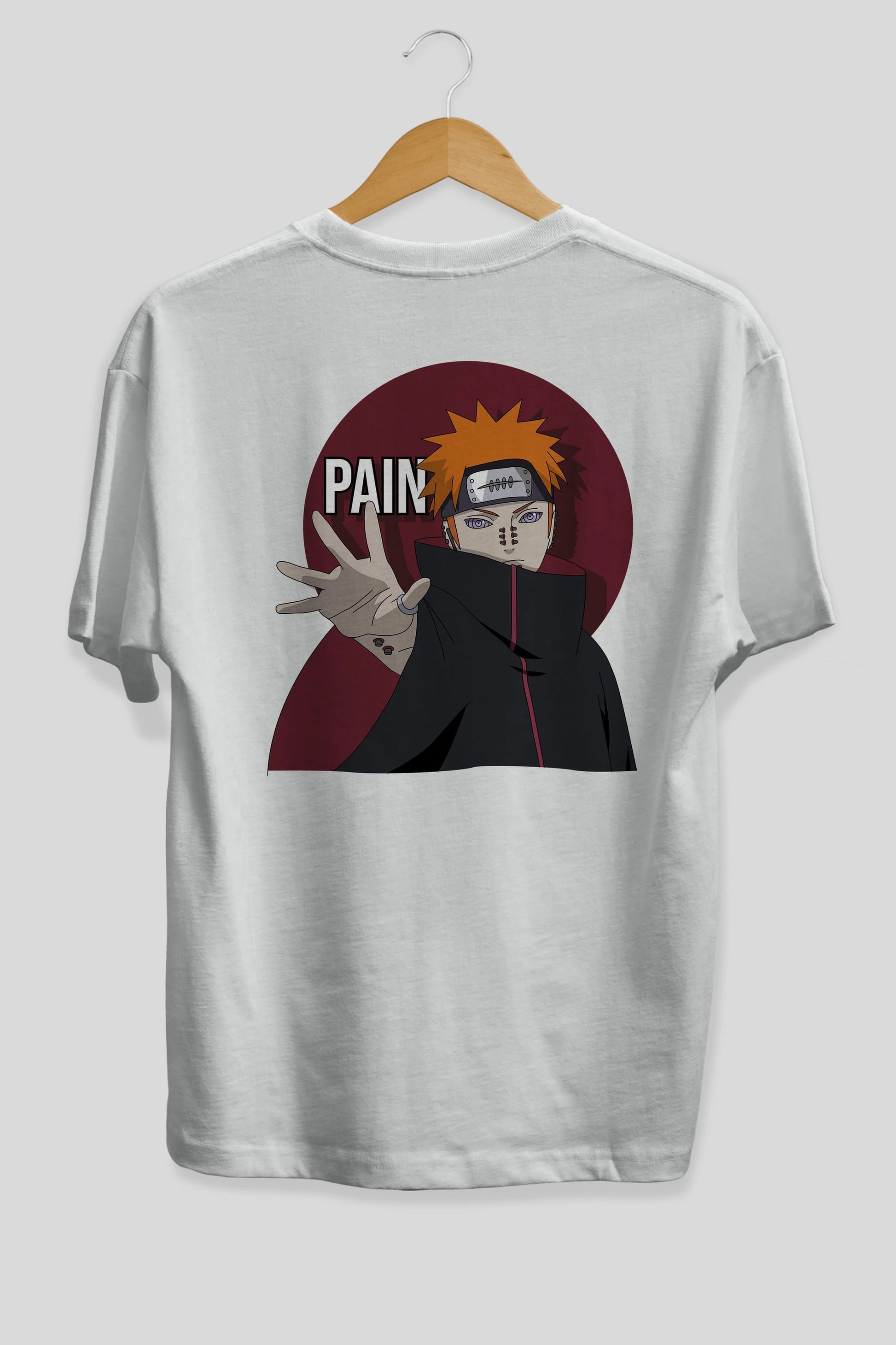 PAIN NARUTO Anime Arka Baskılı Oversize t-shirt Erkek Kadın Unisex