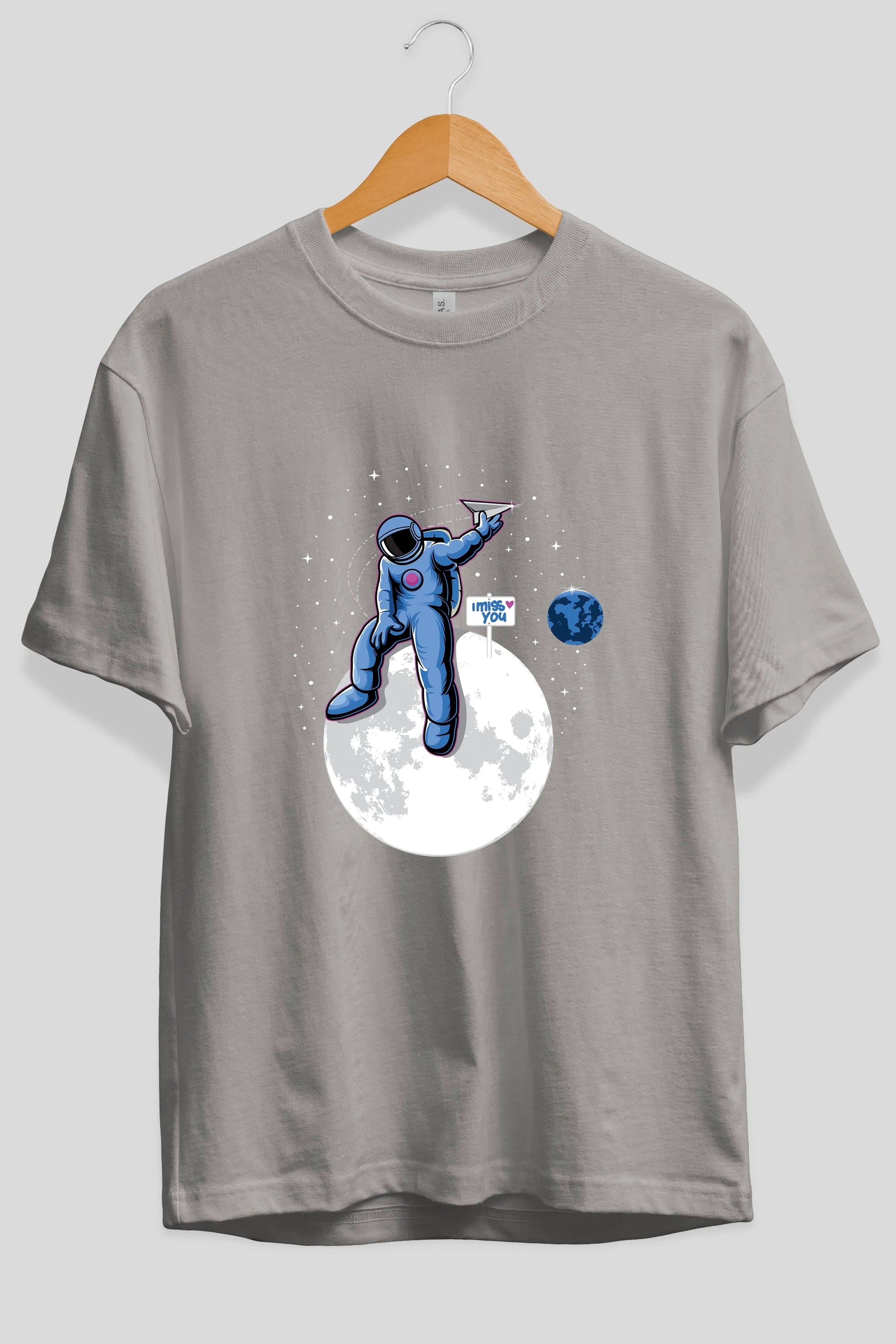 Astro Missing Earth Ön Baskılı Oversize t-shirt Erkek Kadın Unisex
