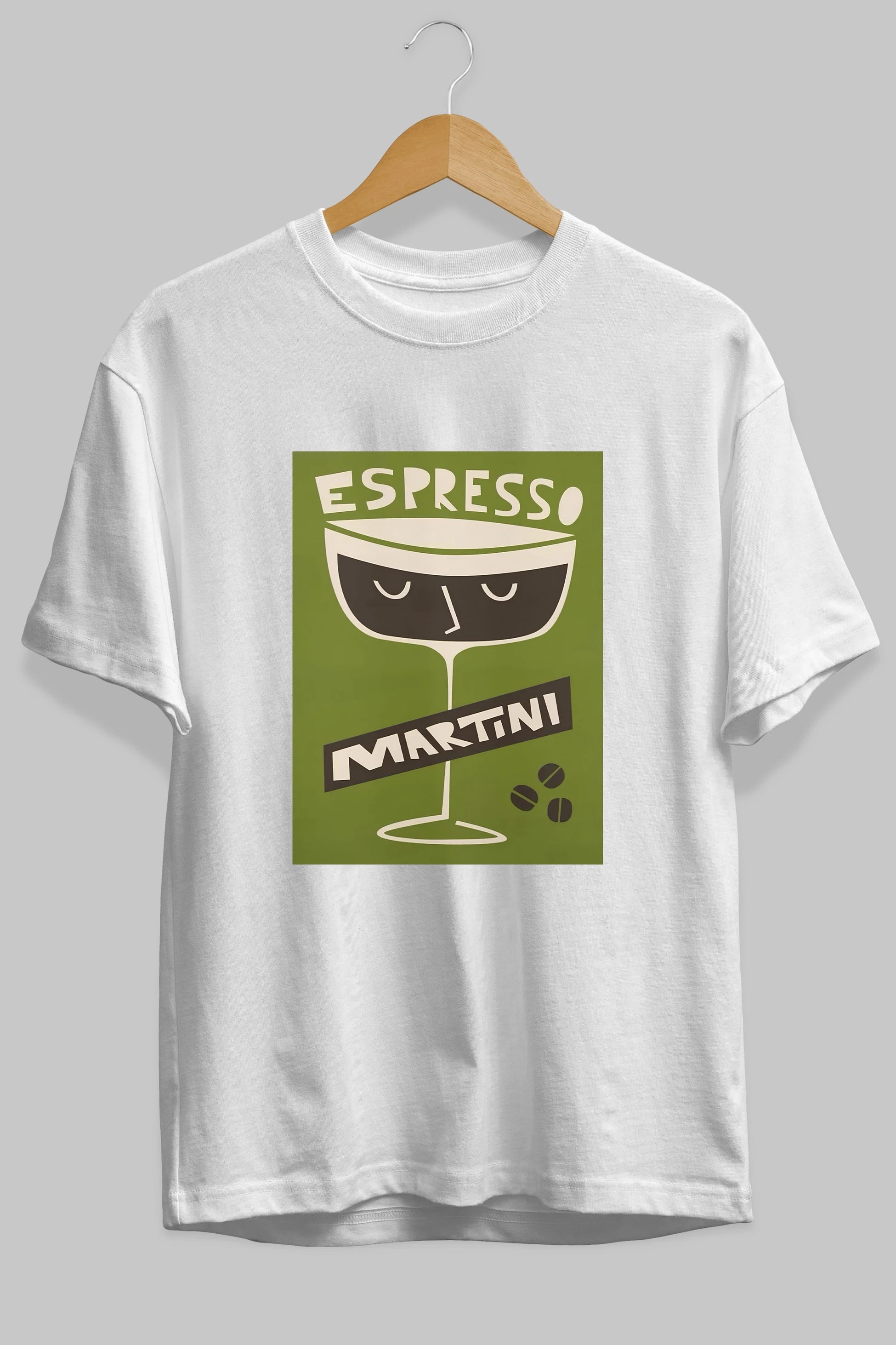 Espresso Martini 2 Ön Baskılı Oversize t-shirt Erkek Kadın Unisex %100 Pamuk Bisiklet Yaka tişort