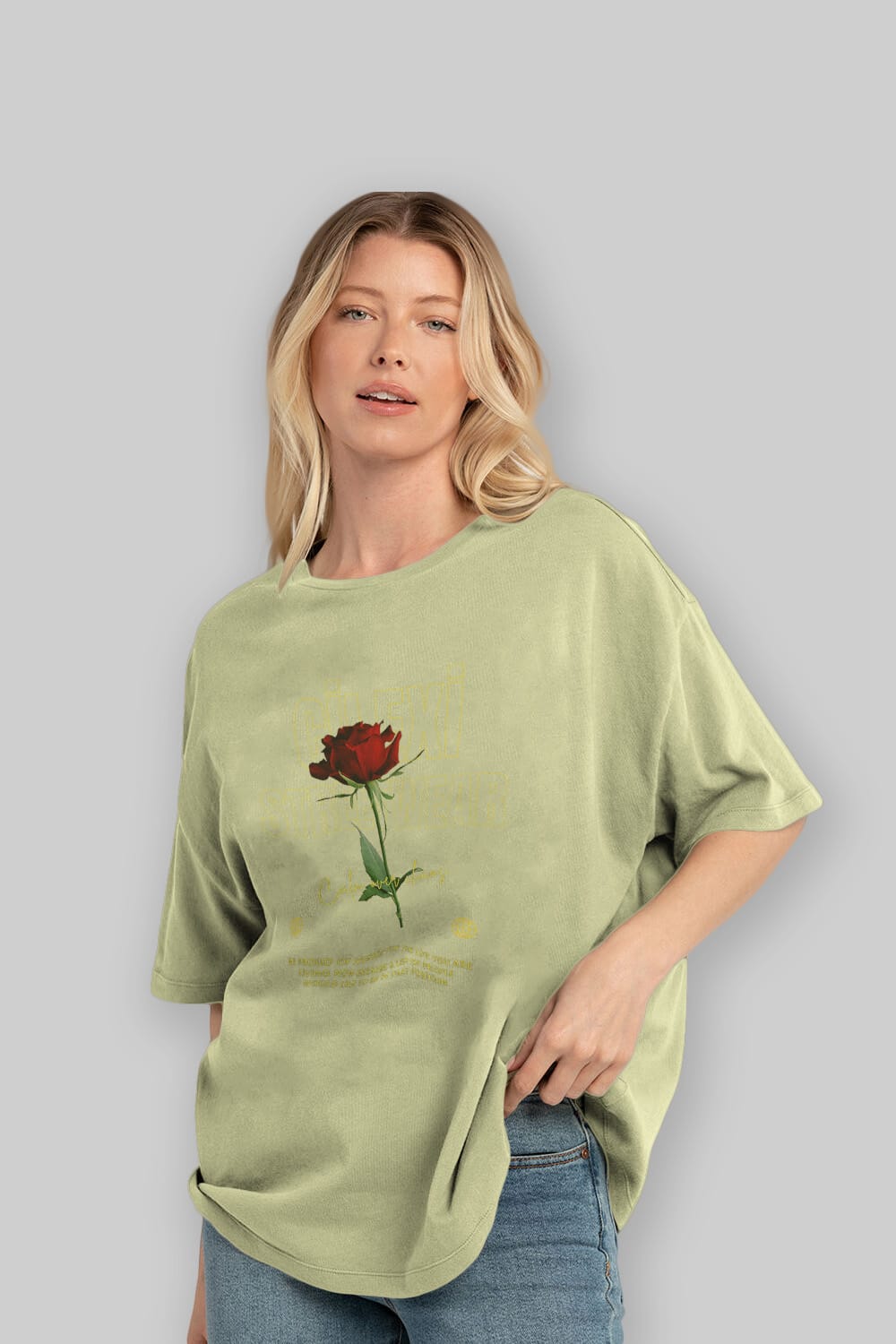 Rose Cilexi Streetwear Ön Baskılı Oversize t-shirt Erkek Kadın Unisex