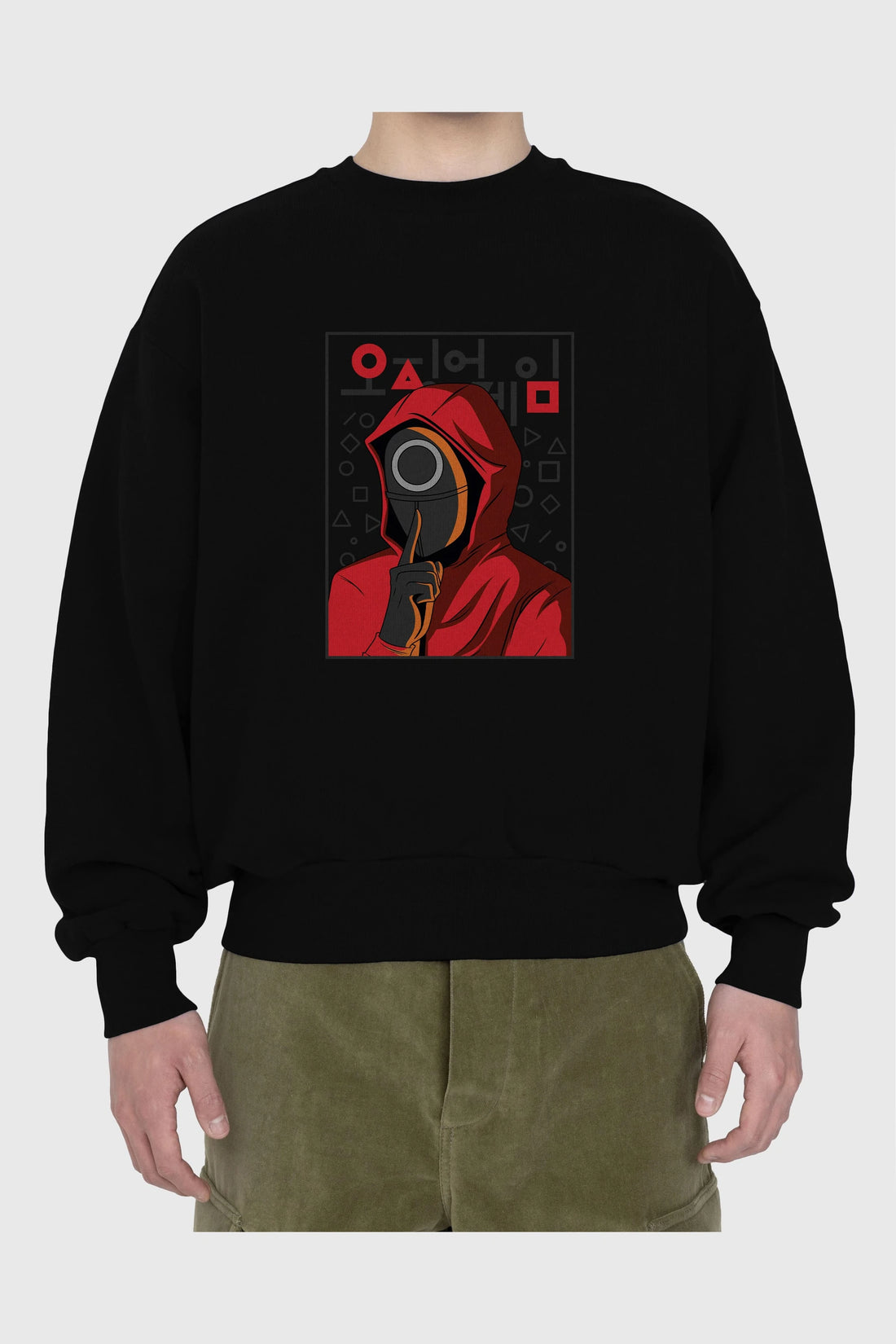 Squid Game (5) Ön Baskılı Oversize Sweatshirt Erkek Kadın Unisex