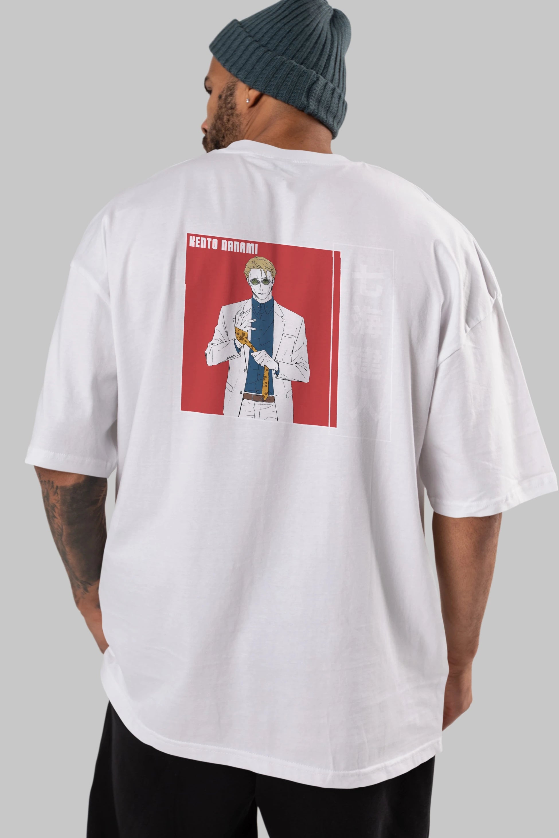 Kento Nanami 1 Anime Arka Baskılı Oversize t-shirt Erkek Kadın Unisex