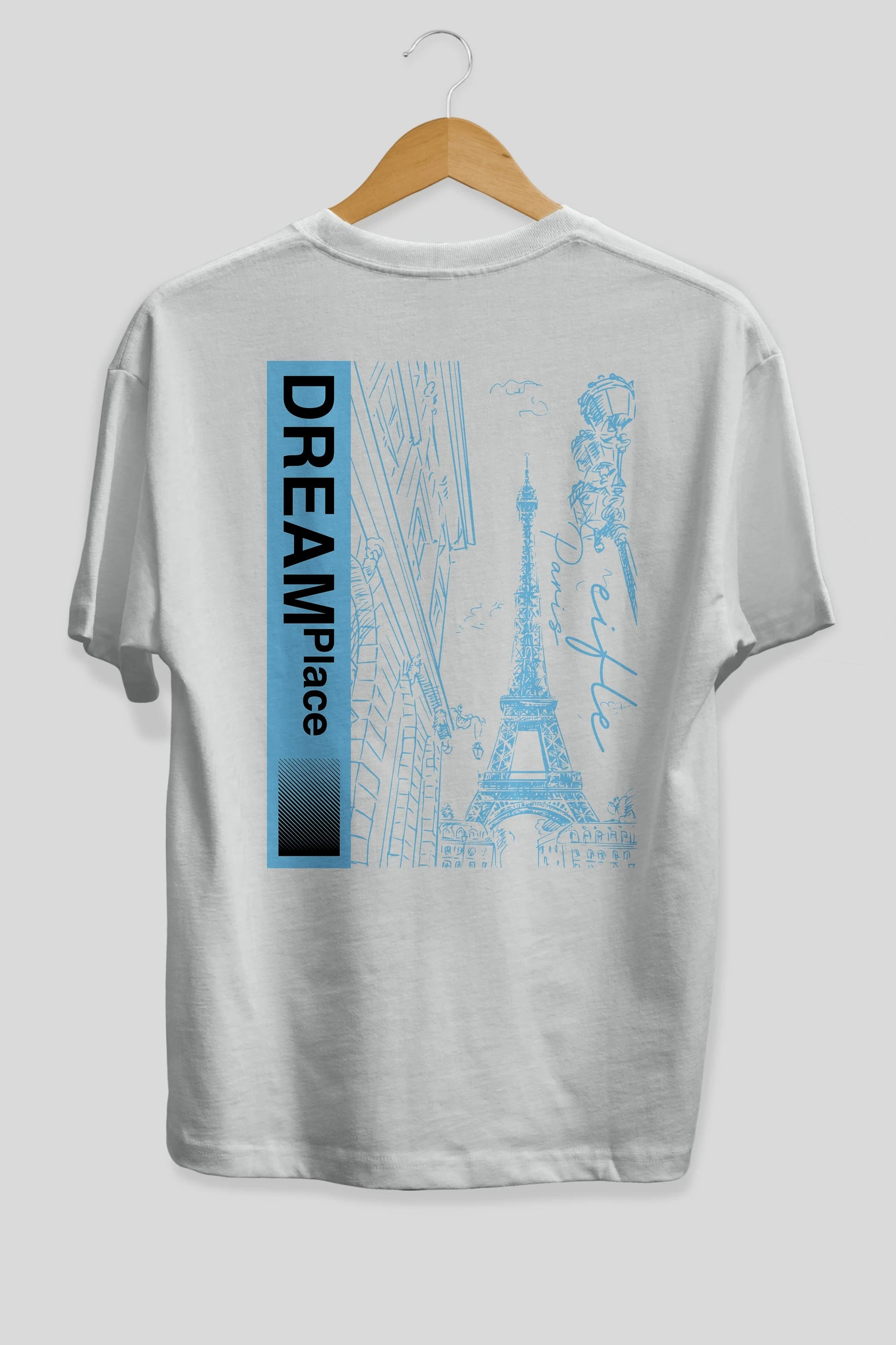 Dream Place Arka Baskılı Oversize t-shirt Erkek Kadın Unisex