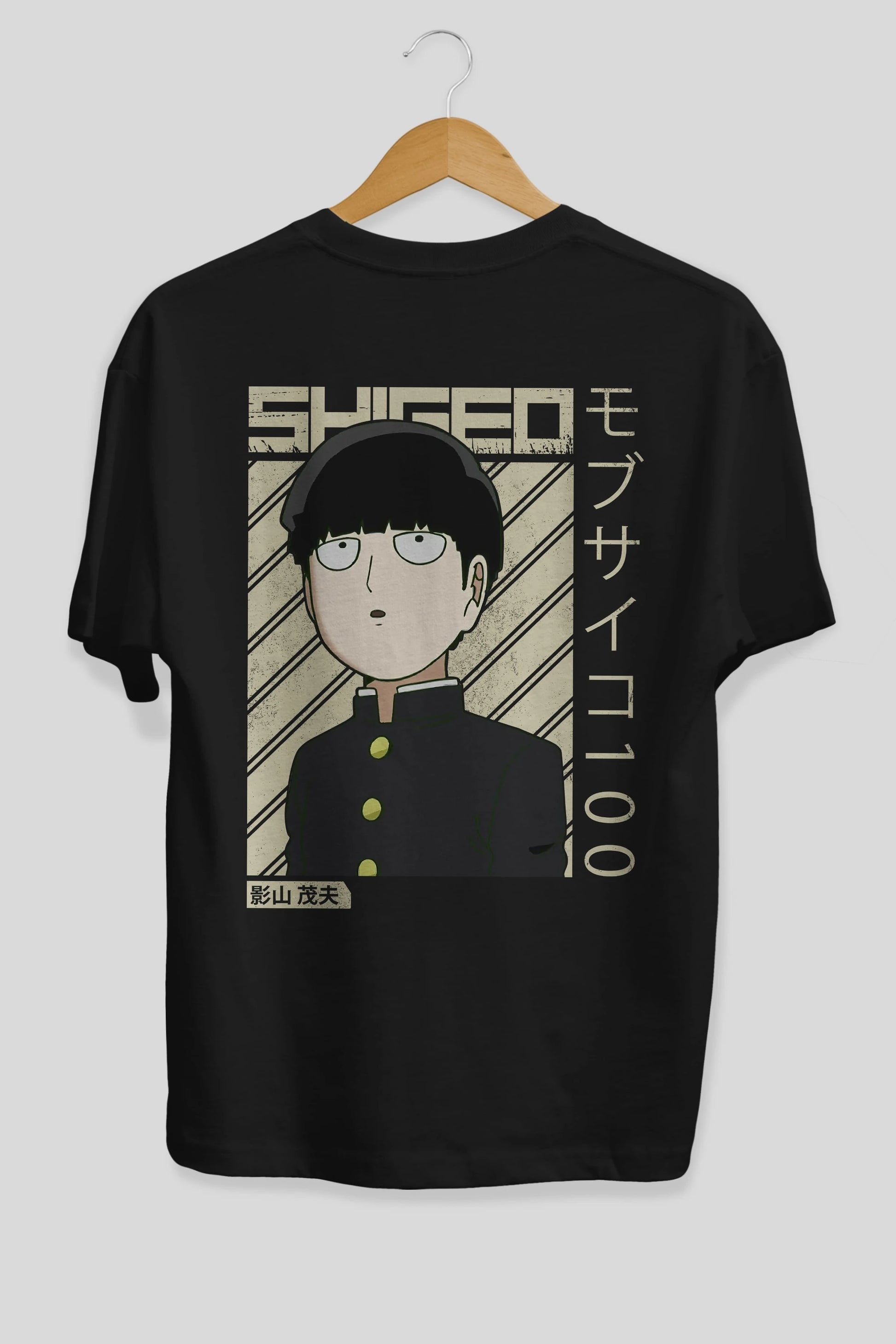 Shigeo Kageyama 2 Anime Arka Baskılı Oversize t-shirt Erkek Kadın Unisex
