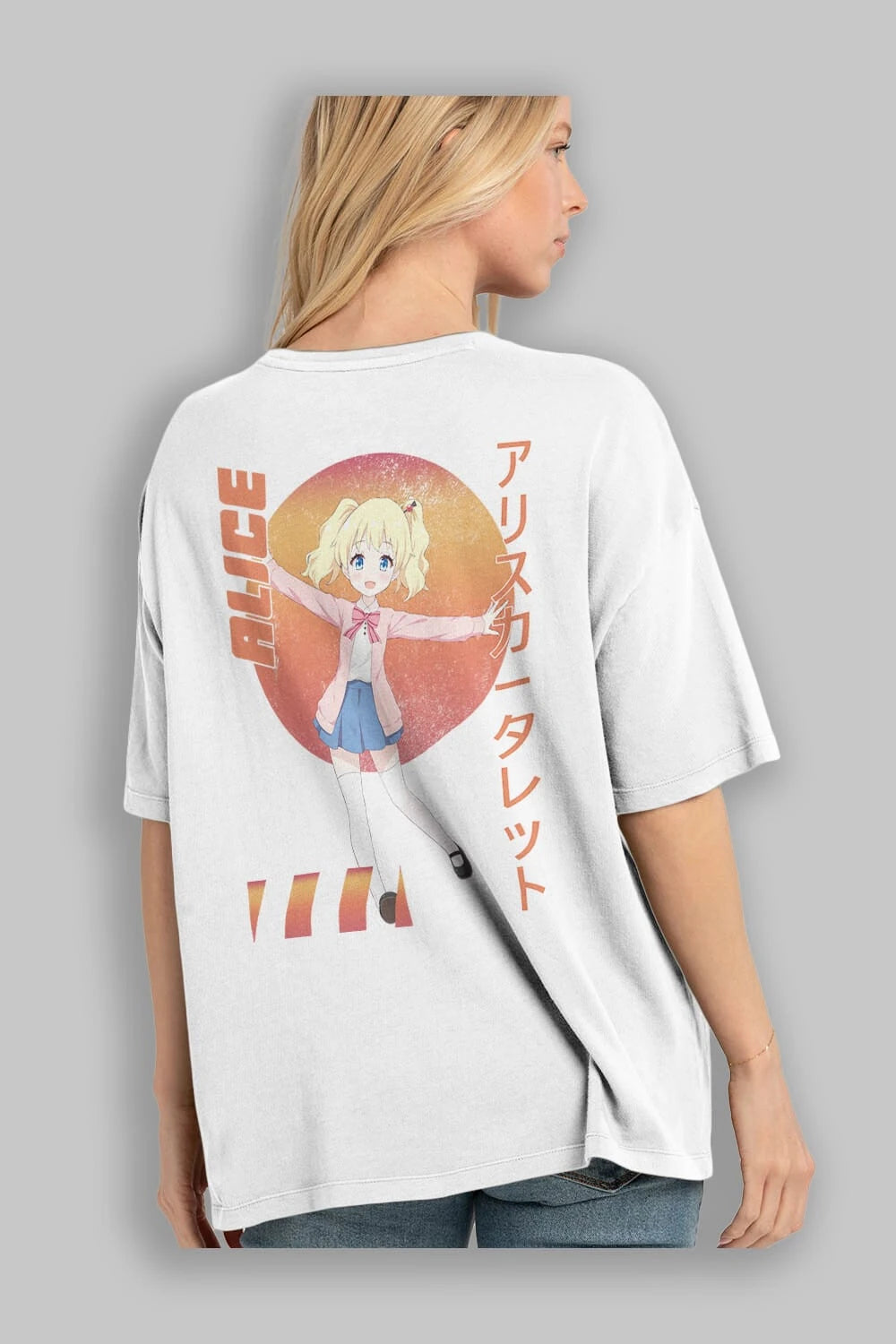 Alice Cartelet 15 Anime Arka Baskılı Oversize t-shirt Erkek Kadın Unisex