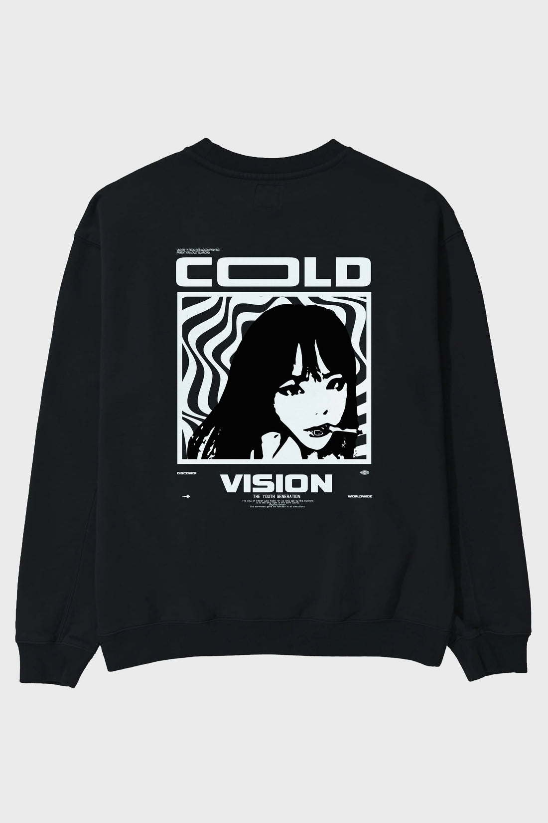 Cold Vision Arka Baskılı Oversize Sweatshirt Erkek Kadın Unisex