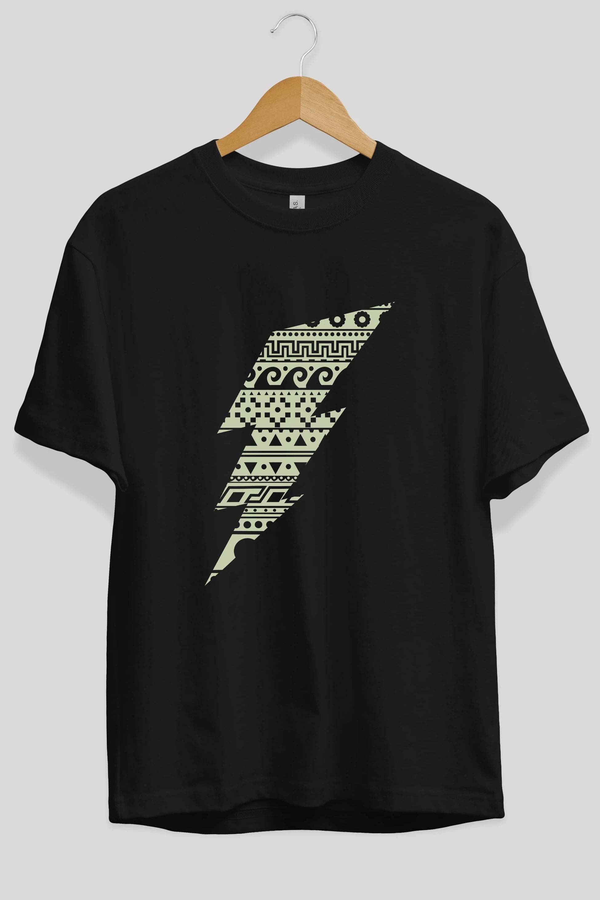 Thunderbolt Ön Baskılı Oversize t-shirt %100 pamuk Erkek Kadın Unisex