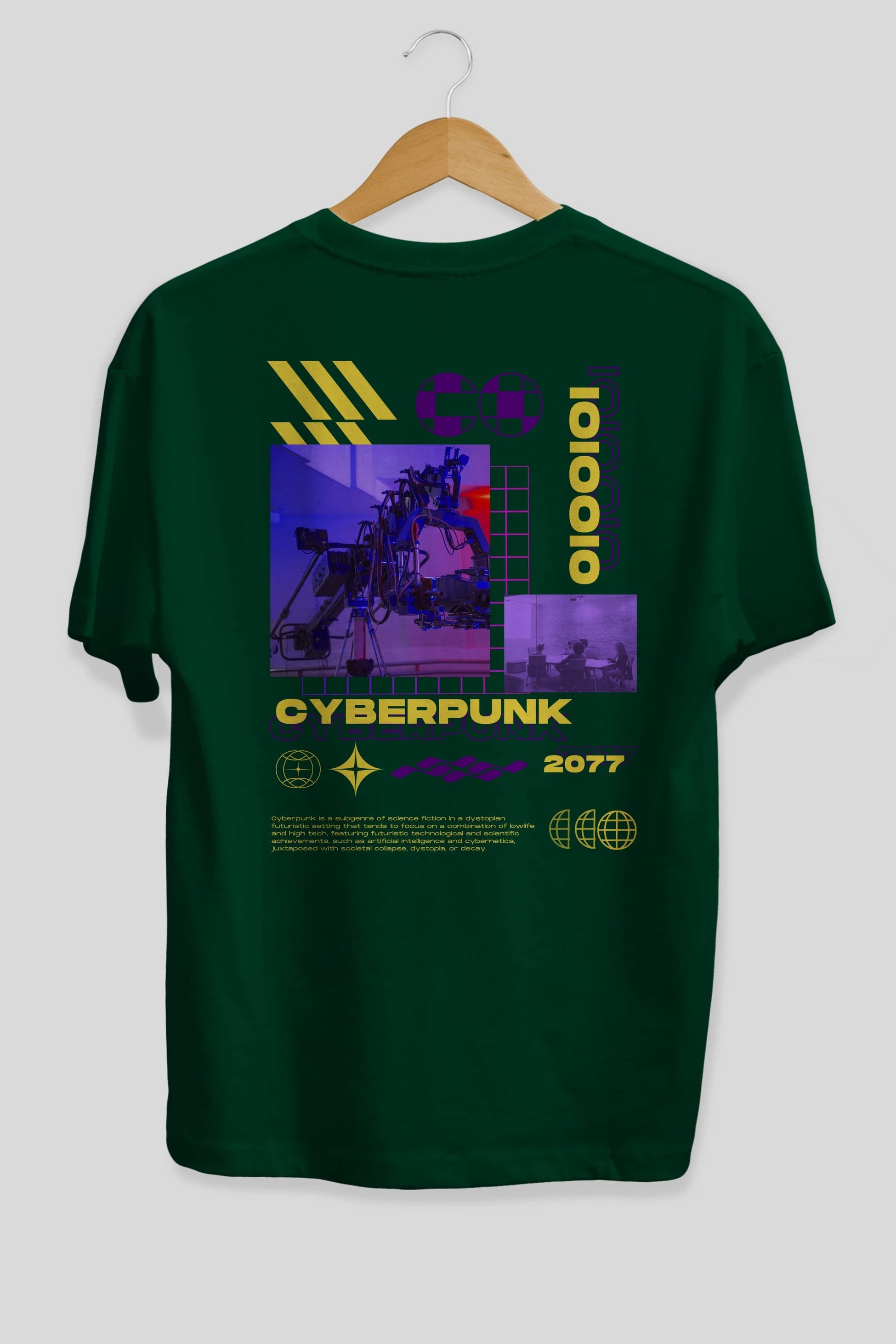 Cyberpunk Yazılı Arka Baskılı Oversize t-shirt Erkek Kadın Unisex