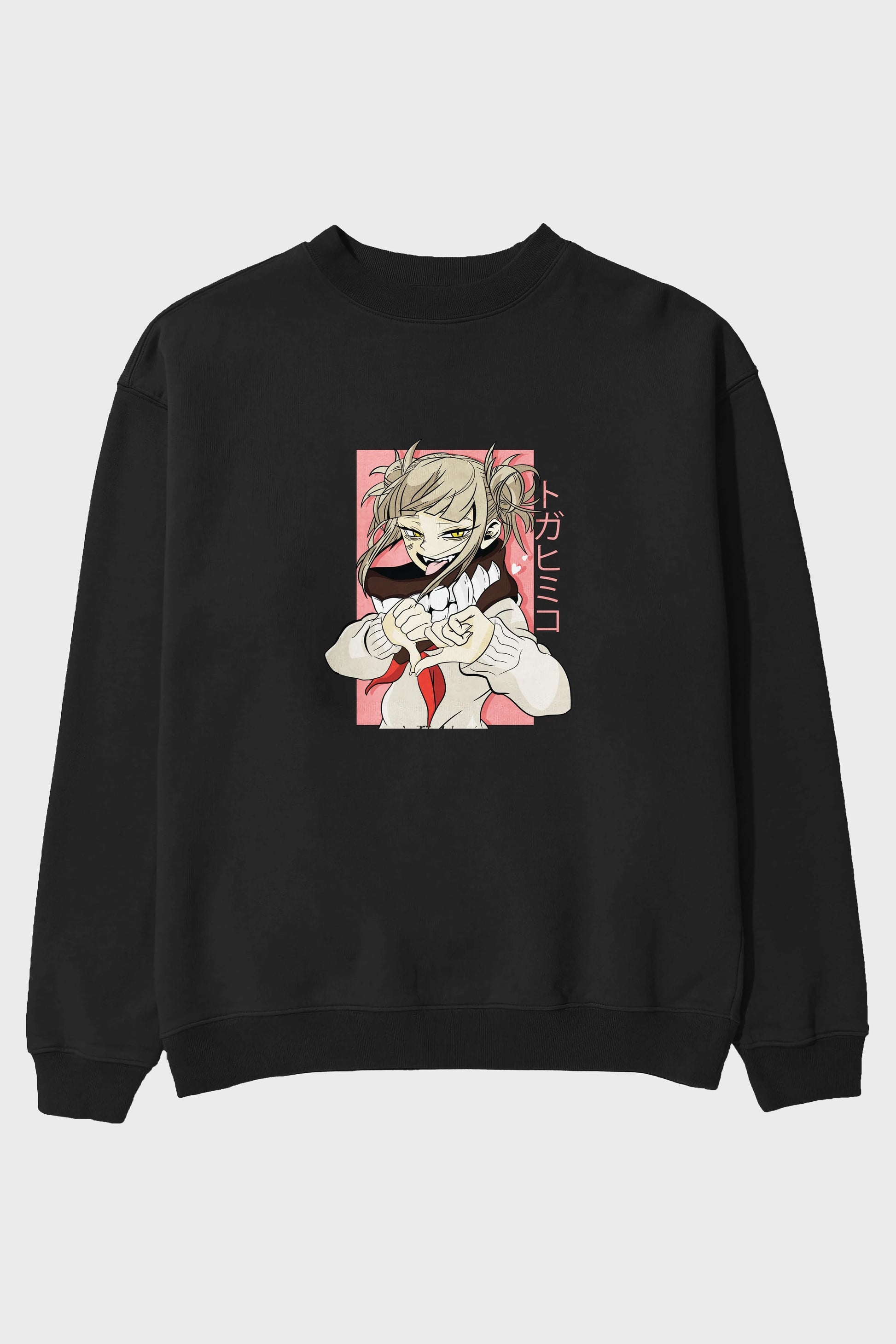 Himiko Toga Anime Ön Baskılı Oversize Sweatshirt Erkek Kadın Unisex
