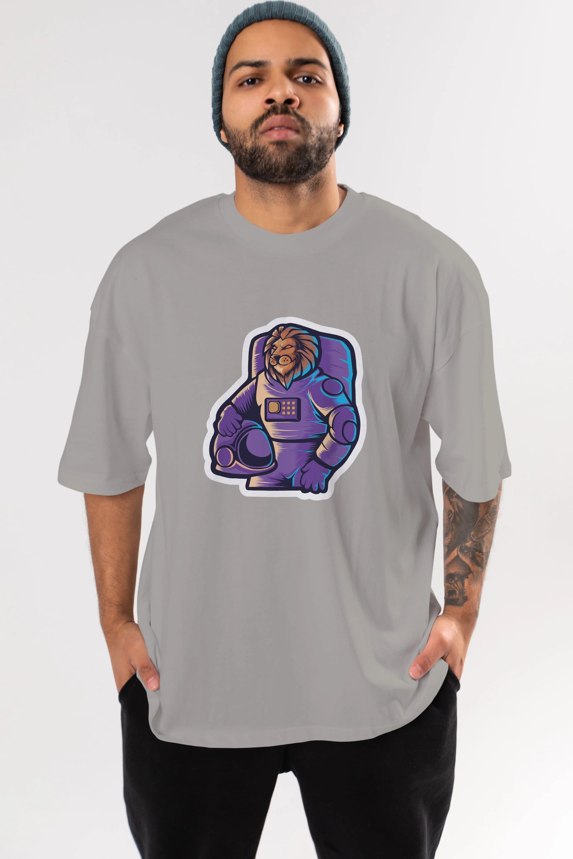 Astroking Sticker Ön Baskılı Oversize t-shirt Erkek Kadın Unisex