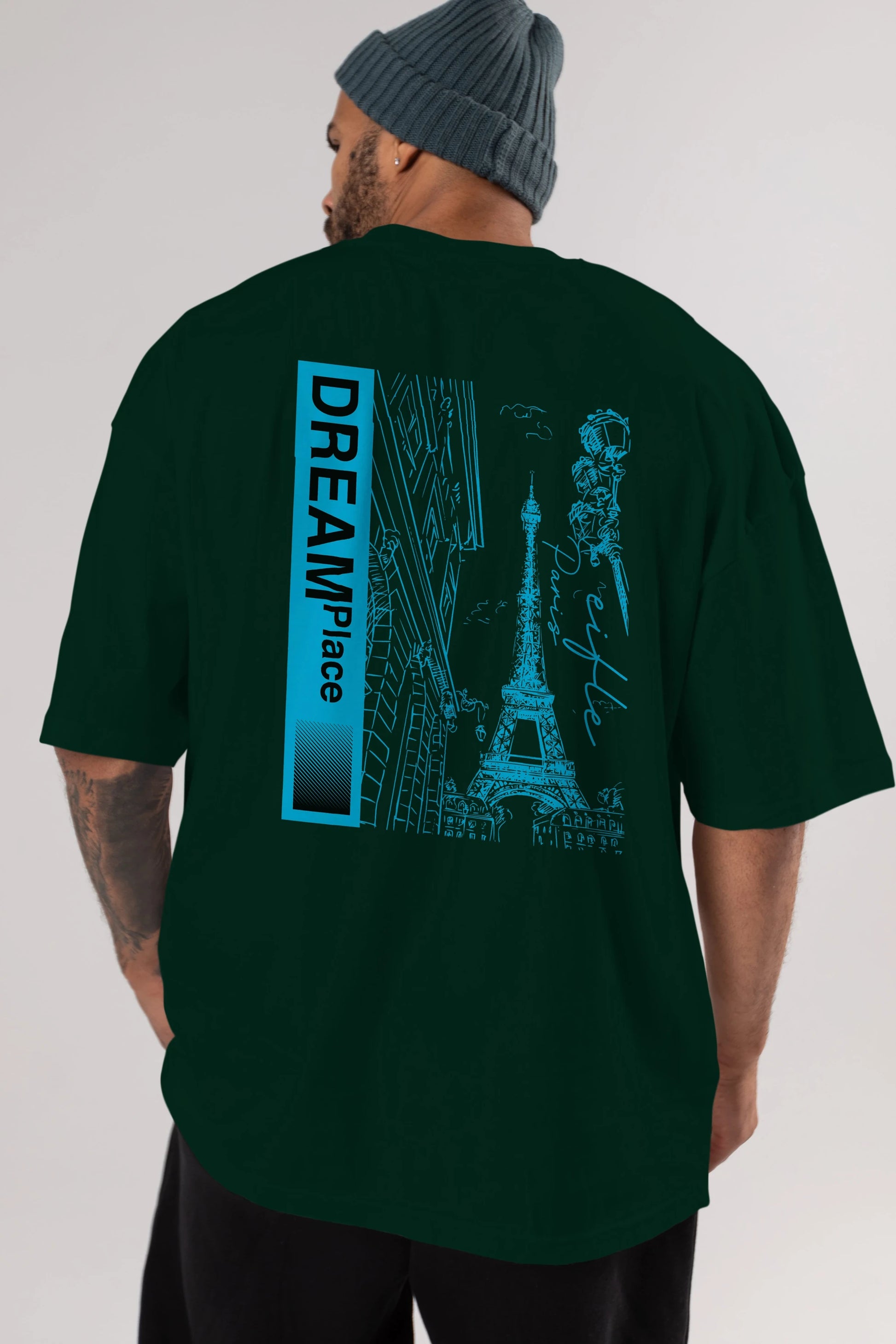 Dream Place Arka Baskılı Oversize t-shirt Erkek Kadın Unisex