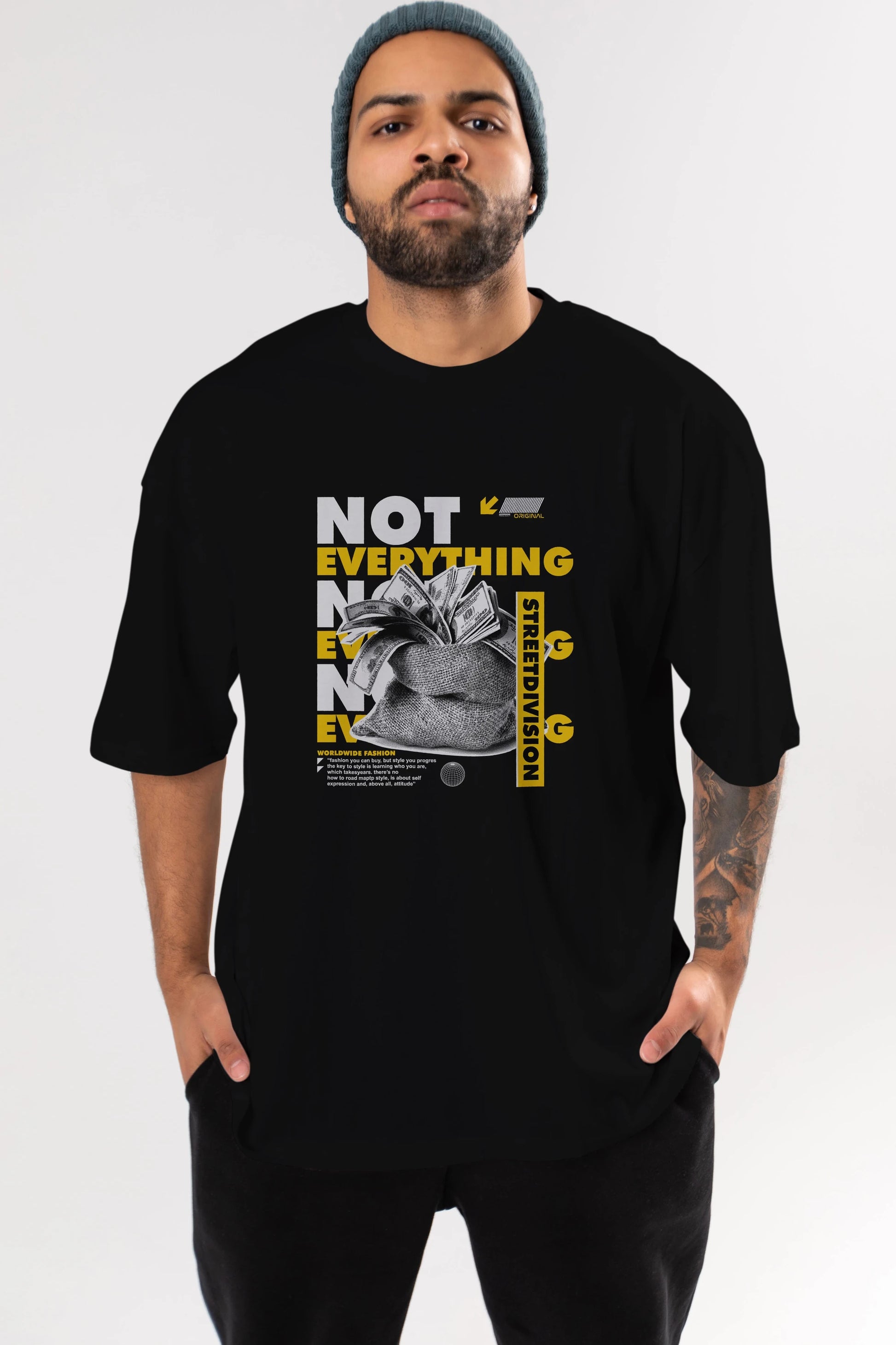 Not Everything Ön Baskılı Oversize t-shirt Erkek Kadın Unisex
