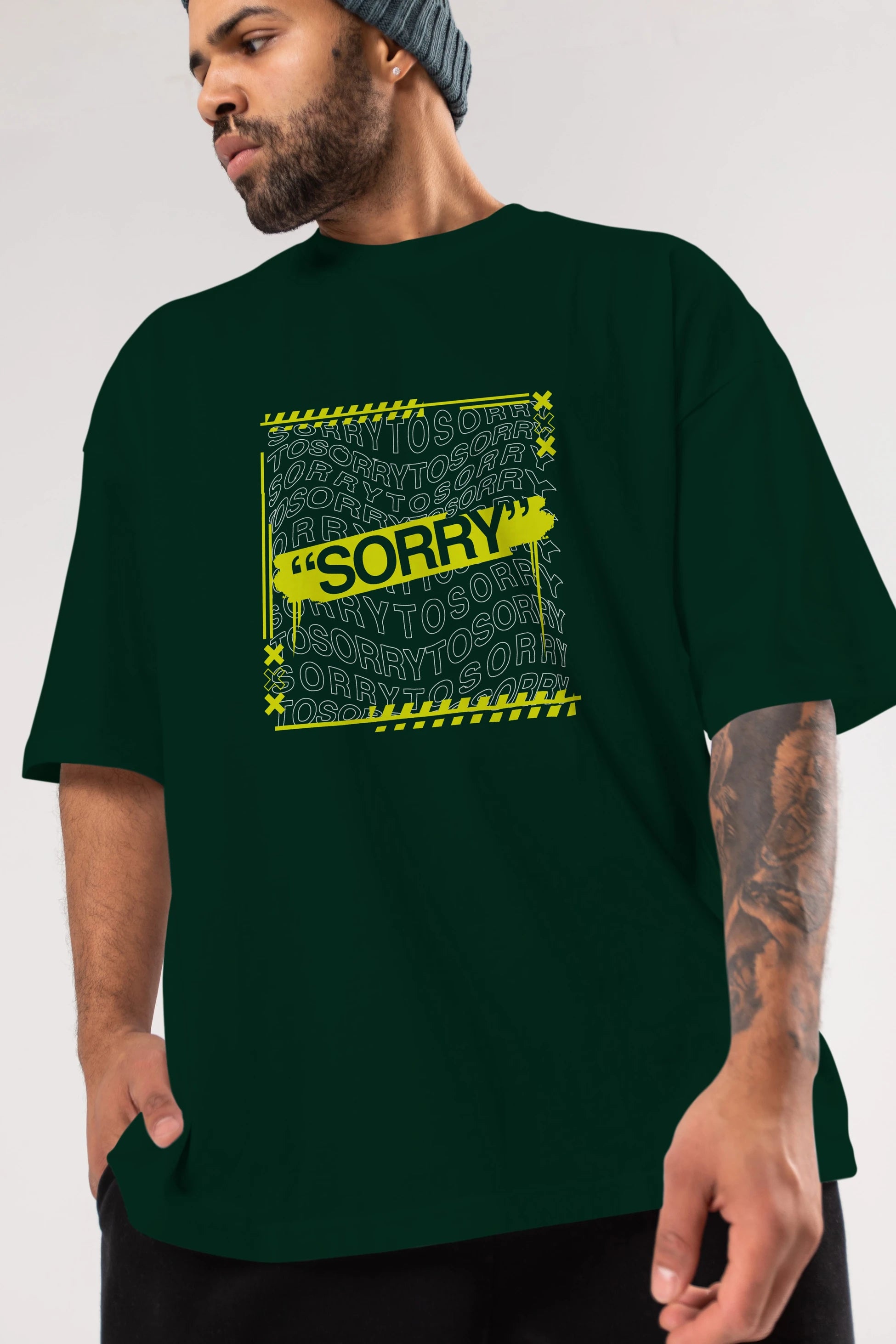 Sorry to Sorry Ön Baskılı Oversize t-shirt Erkek Kadın Unisex