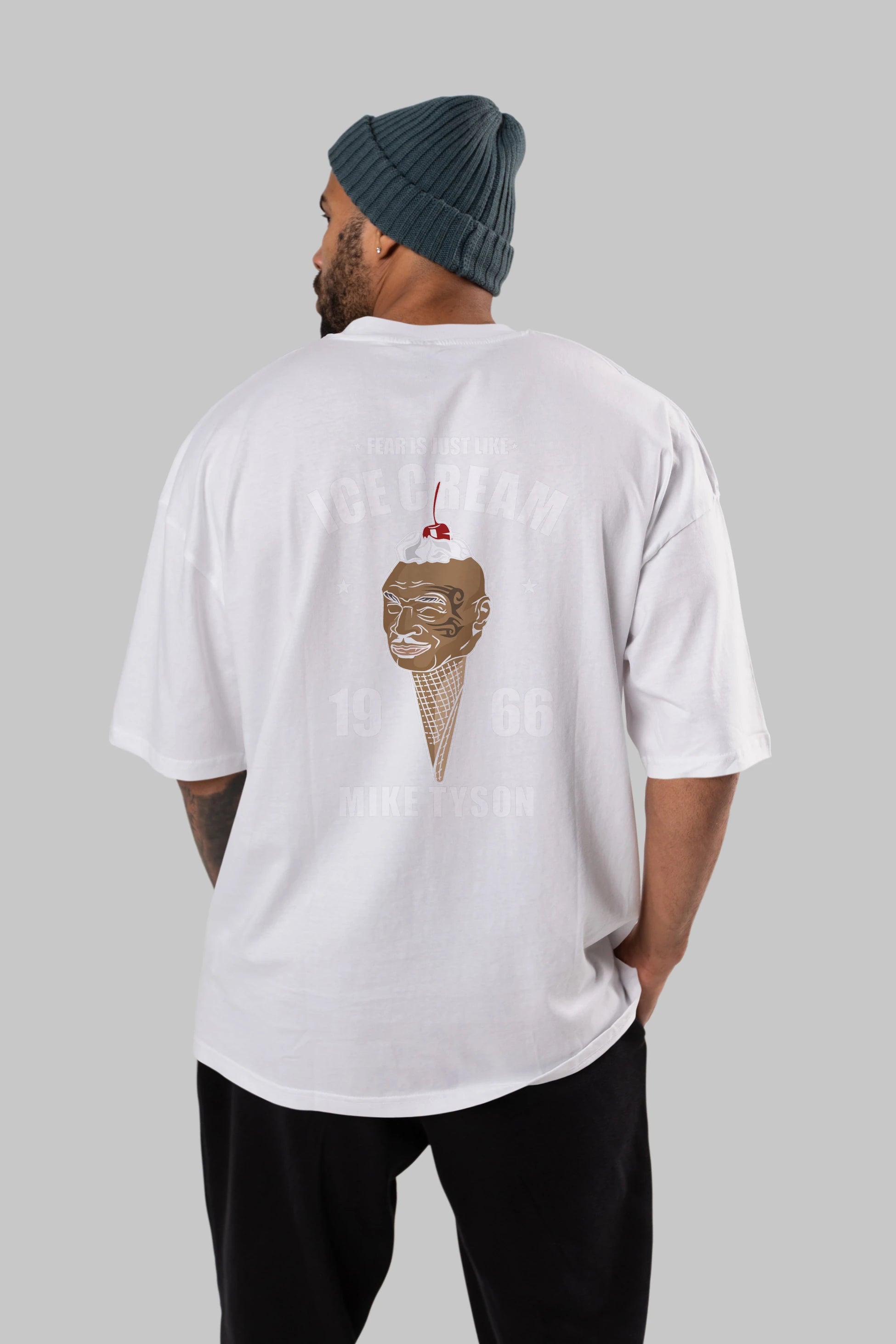 Tyson Ice Cream Arka Baskılı Oversize t-shirt Erkek Kadın Unisex %100 Pamuk tişort
