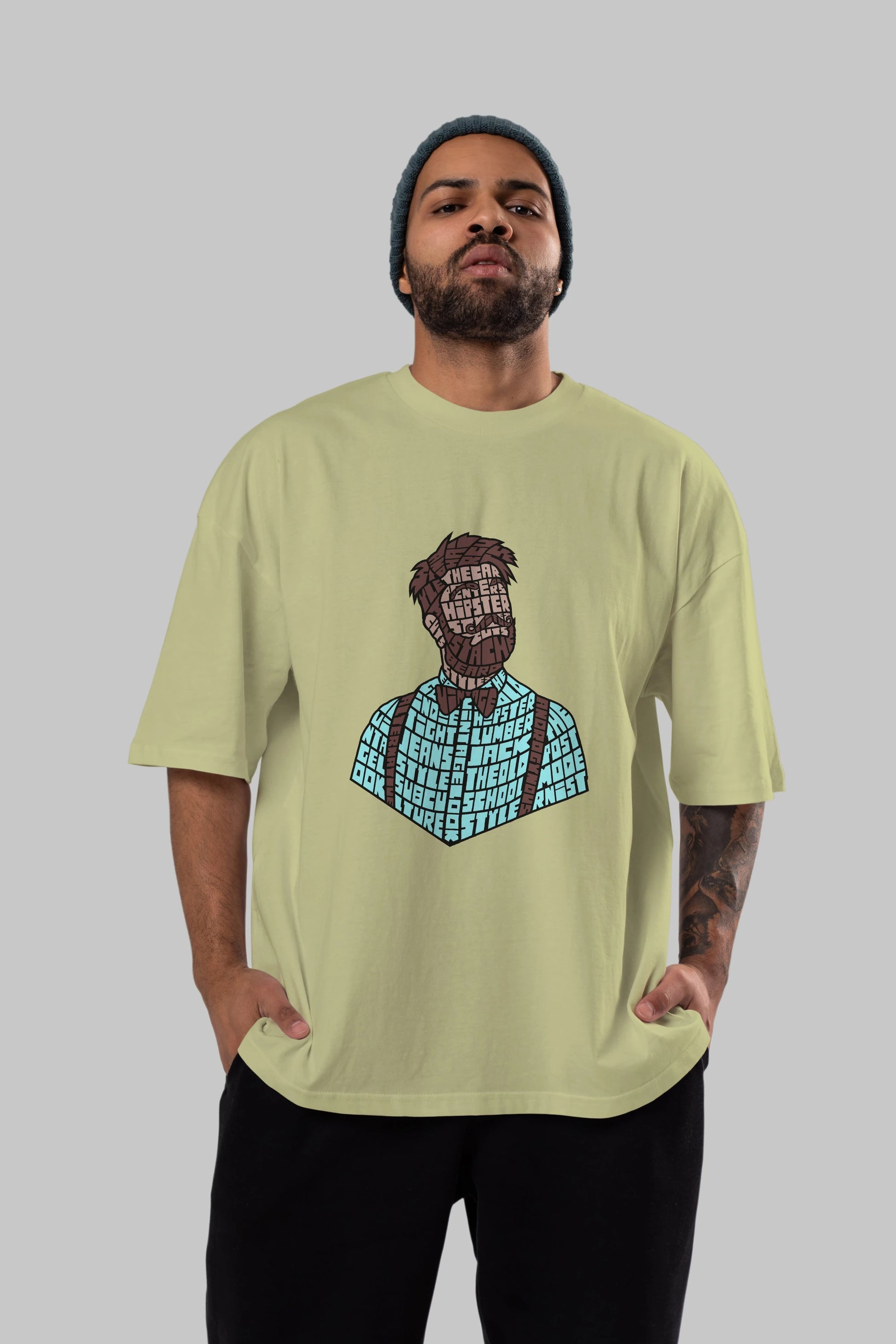 Hipster (2) Ön Baskılı Oversize t-shirt %100 pamuk Erkek Kadın Unisex