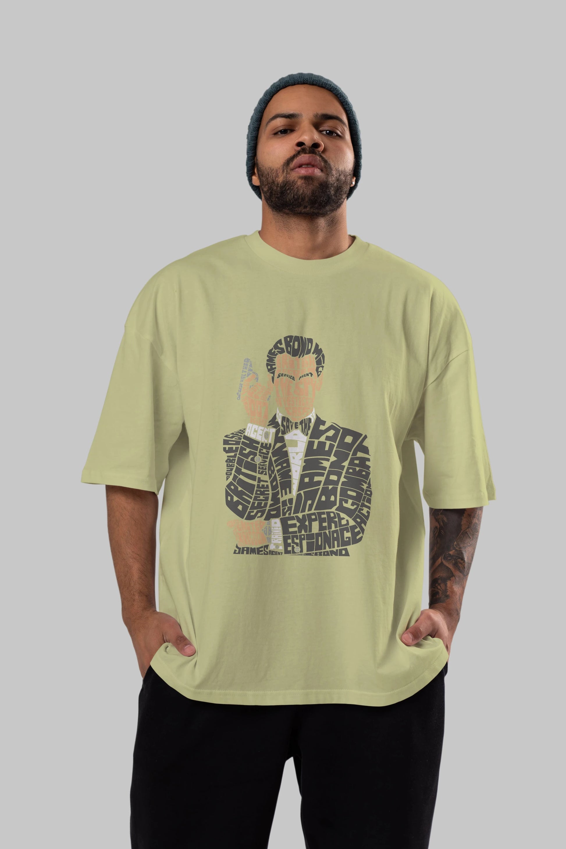 James Bond Ön Baskılı Oversize t-shirt %100 pamuk Erkek Kadın Unisex