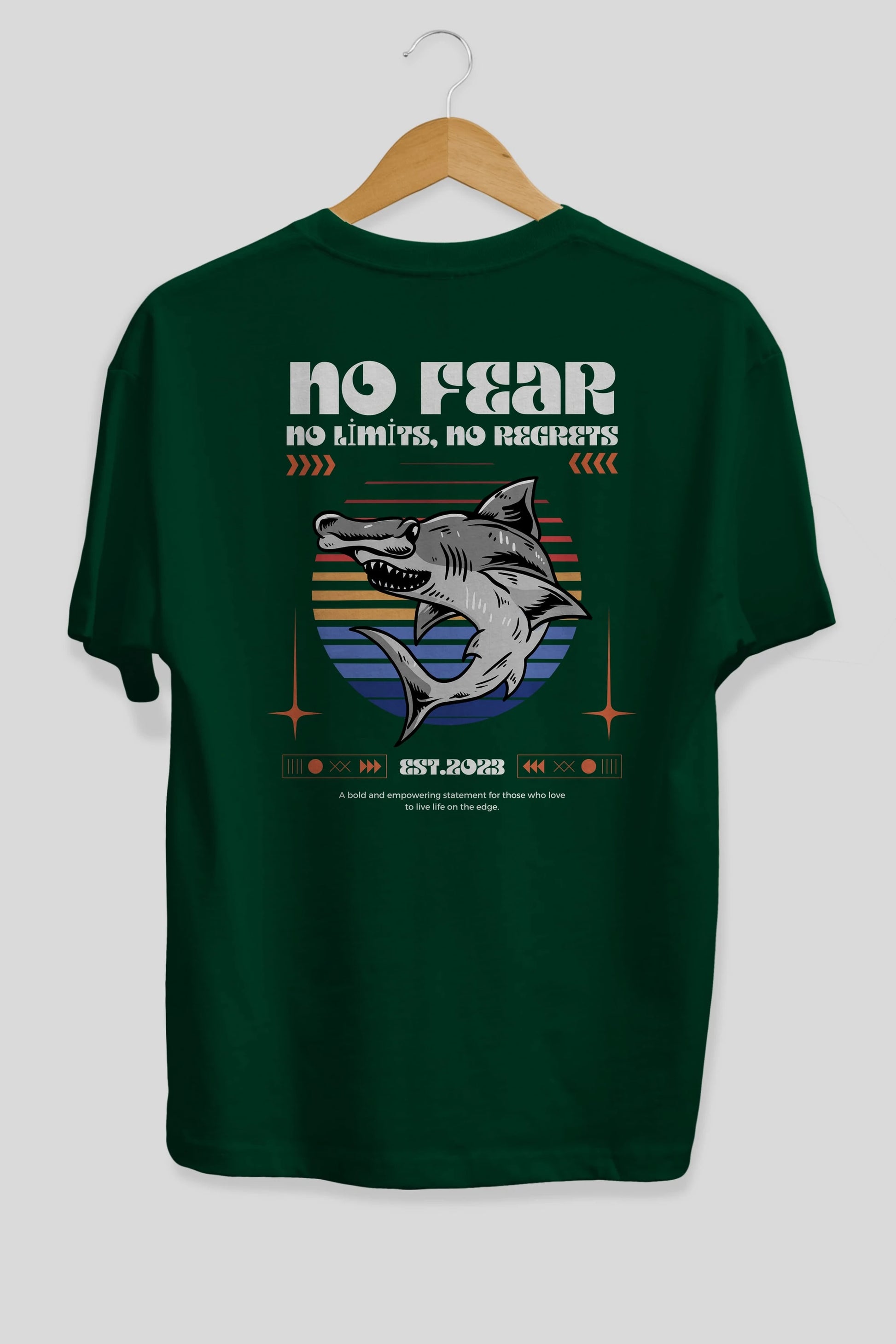 No Fear Yazılı Arka Baskılı Oversize t-shirt Erkek Kadın Unisex