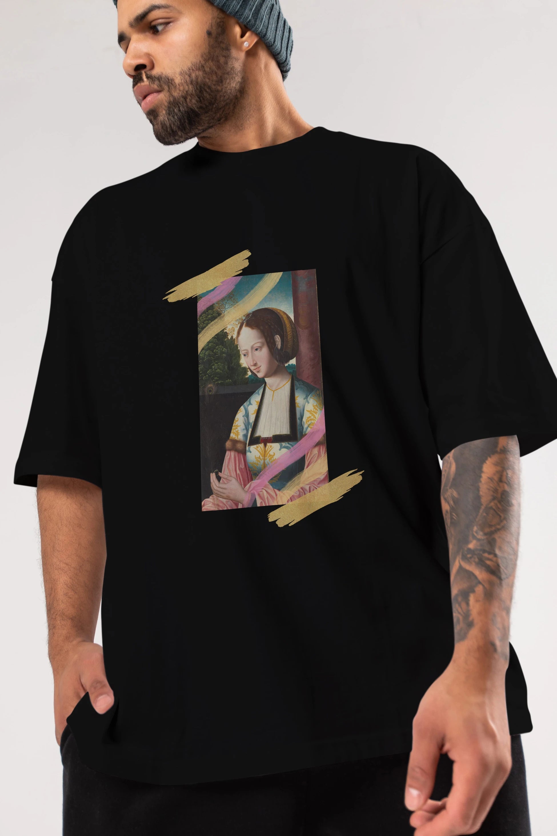 Woman Portrait Ön Baskılı Oversize t-shirt Erkek Kadın Unisex