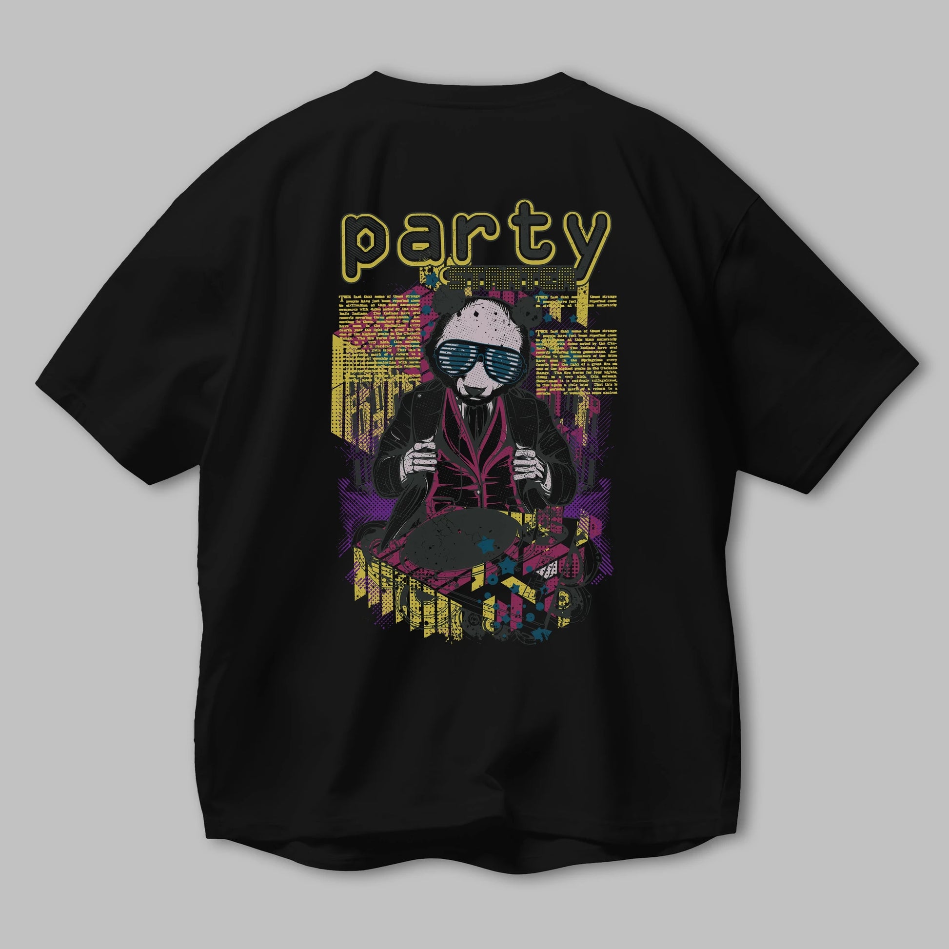 Party Starter Arka Baskılı Oversize t-shirt Erkek Kadın Unisex